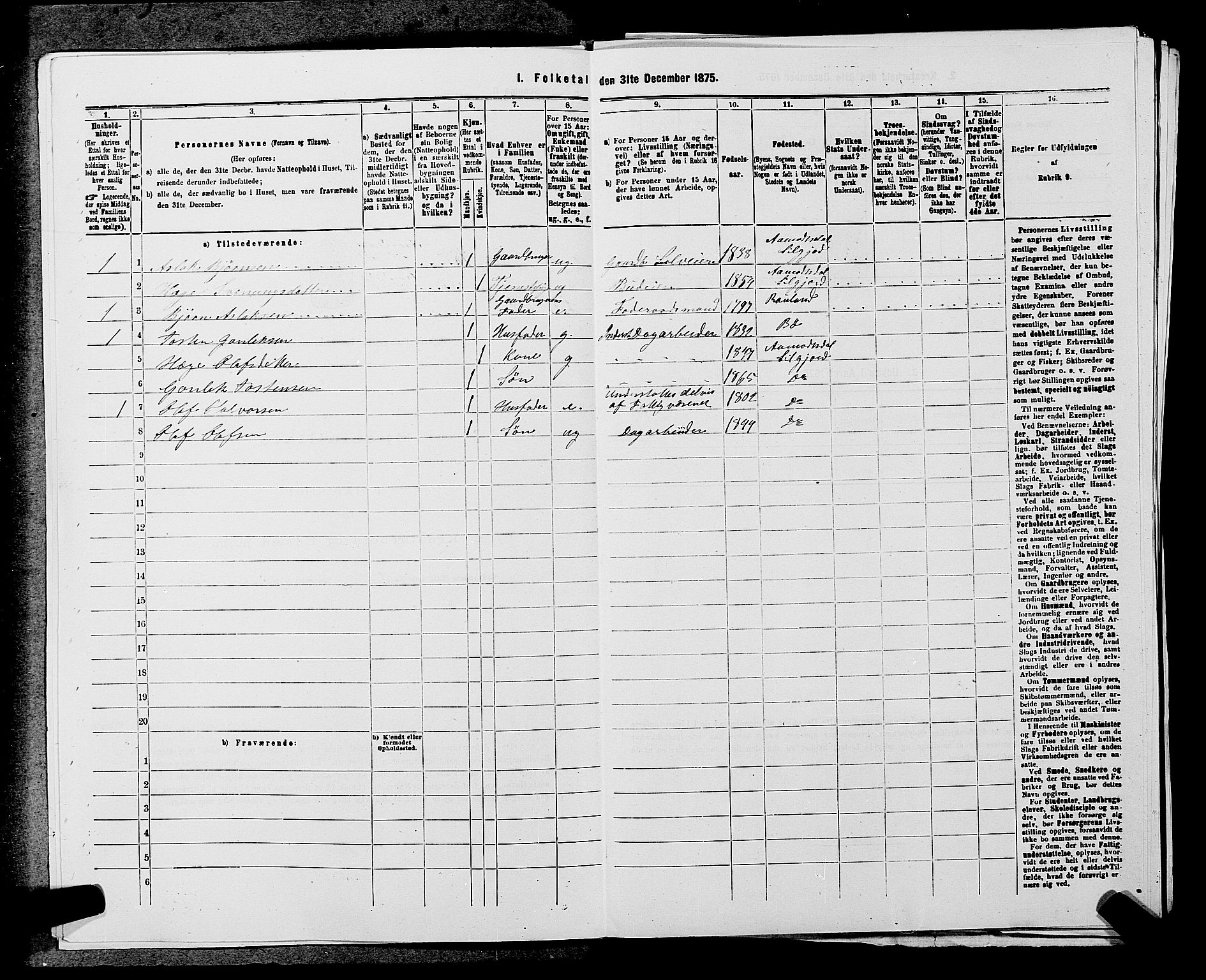 SAKO, 1875 census for 0828P Seljord, 1875, p. 1388