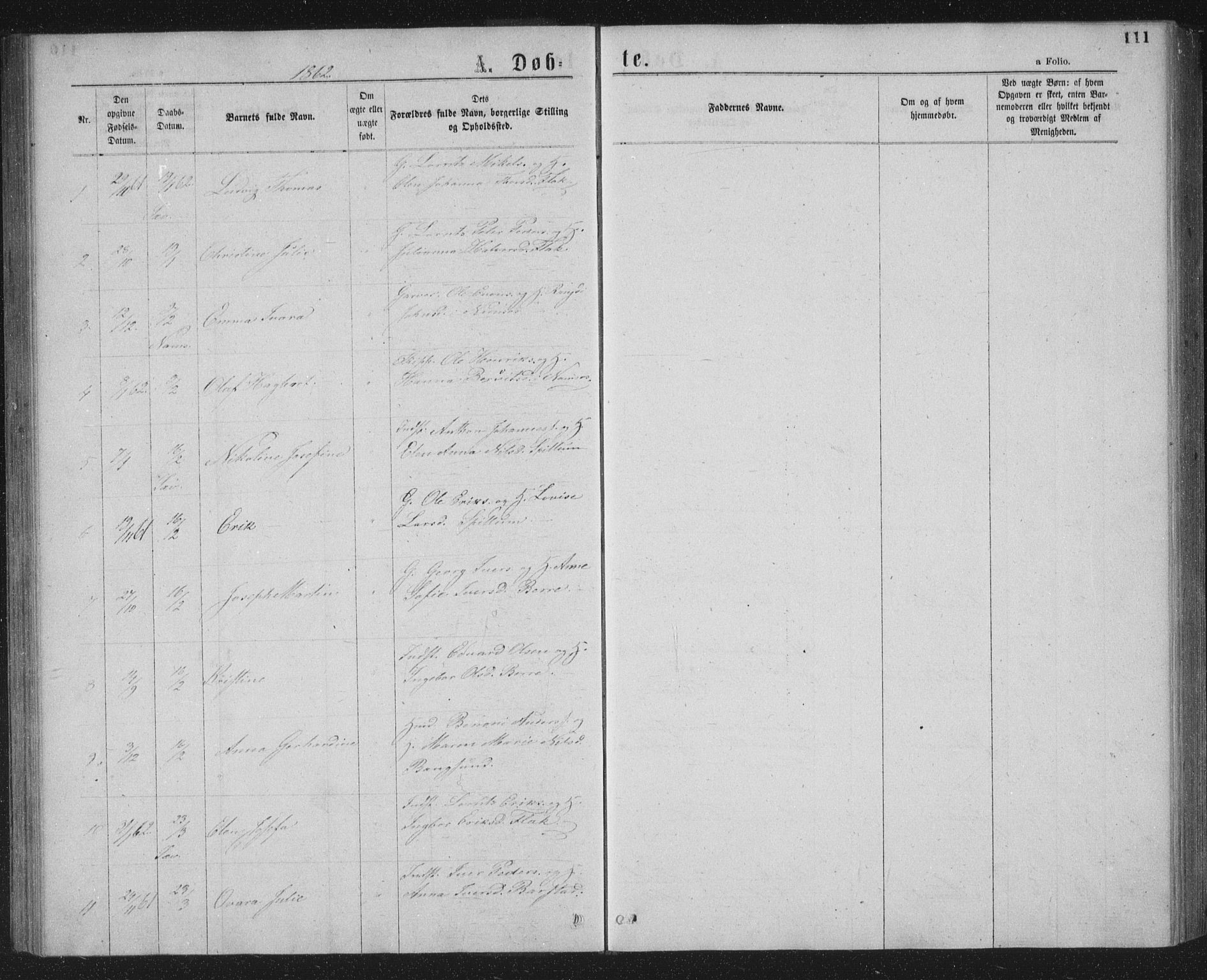 Ministerialprotokoller, klokkerbøker og fødselsregistre - Nord-Trøndelag, SAT/A-1458/768/L0566: Parish register (official) no. 768A01, 1836-1865, p. 111