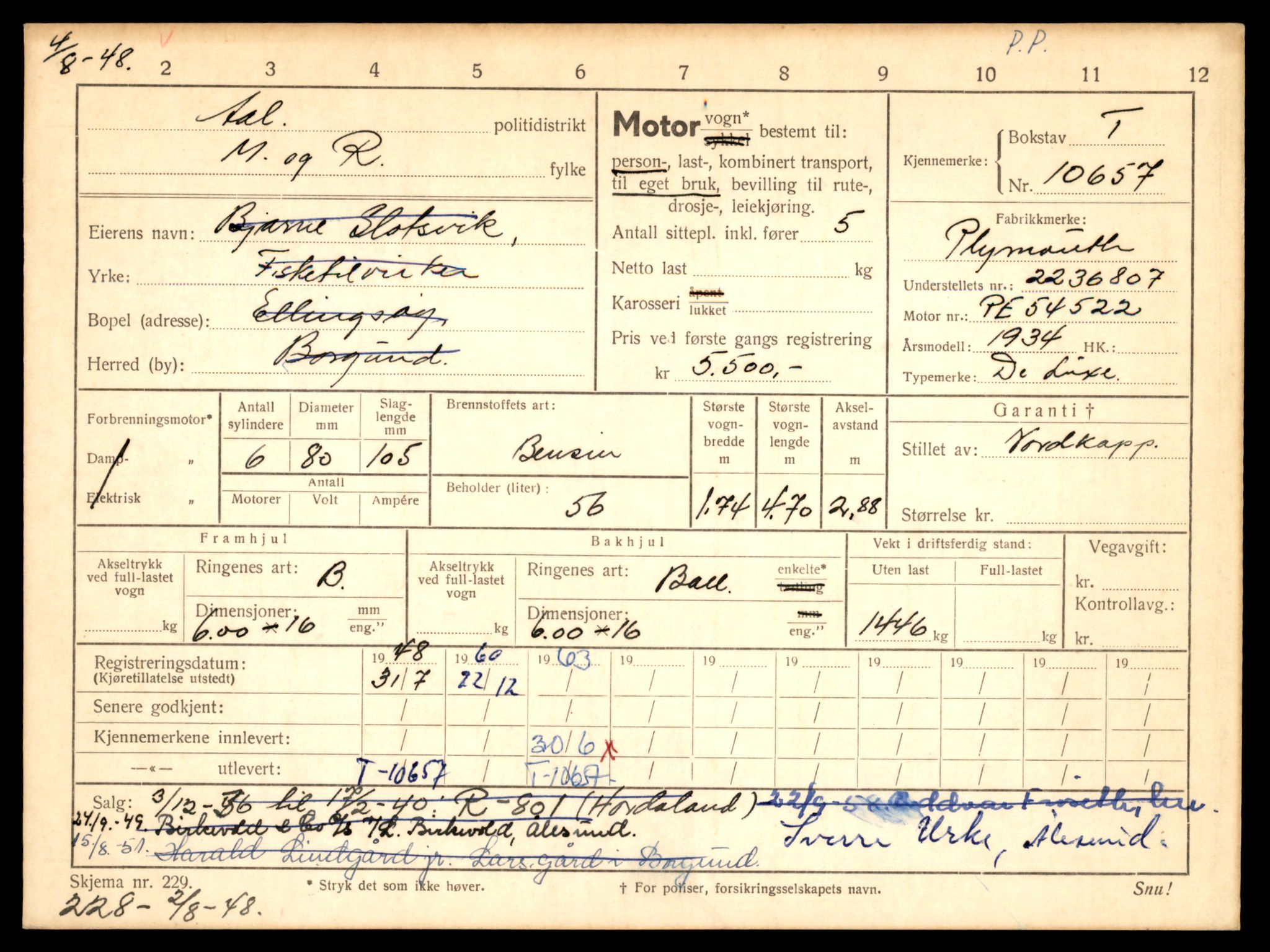 Møre og Romsdal vegkontor - Ålesund trafikkstasjon, AV/SAT-A-4099/F/Fe/L0022: Registreringskort for kjøretøy T 10584 - T 10694, 1927-1998, p. 2101