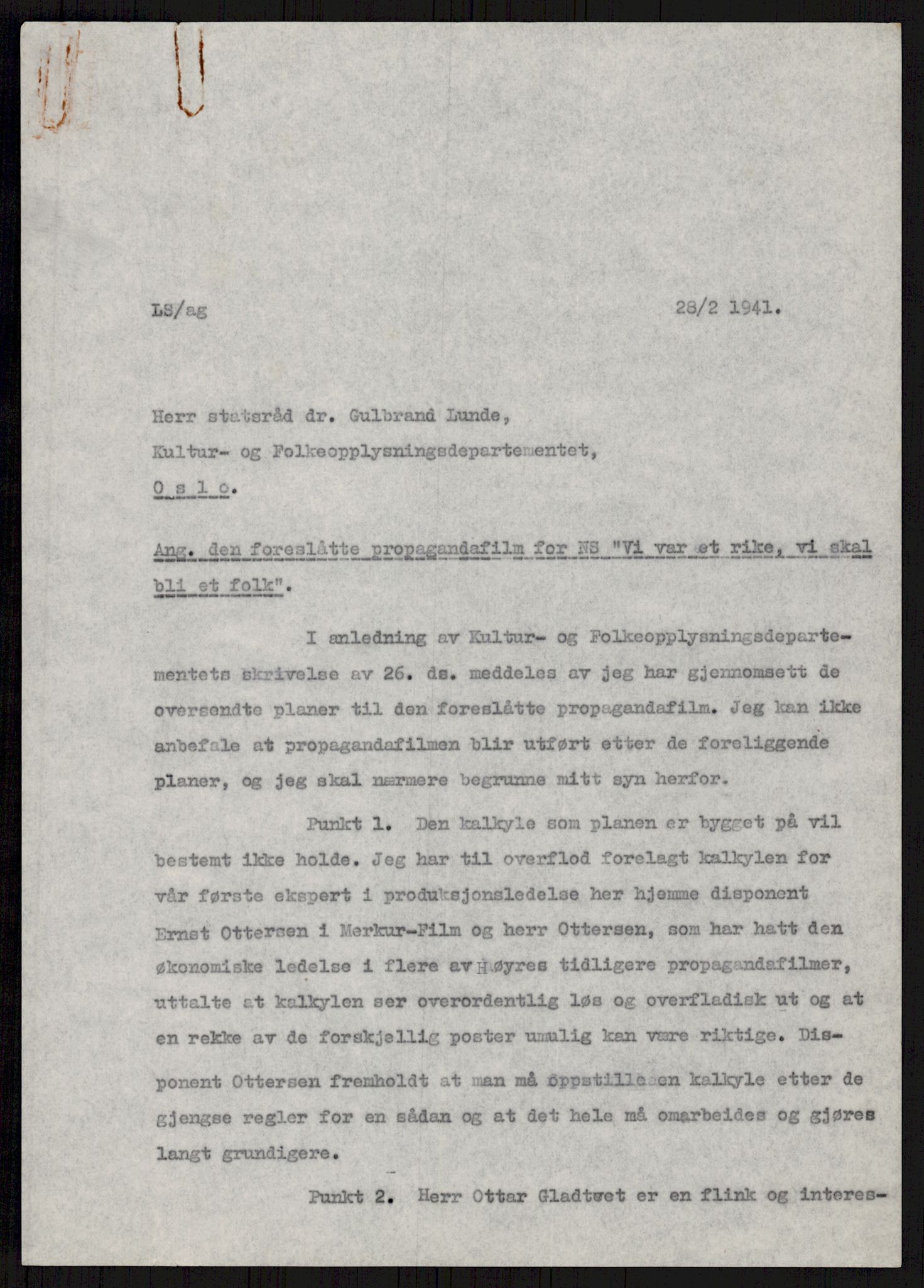 Tyske arkiver, Reichskommissariat, AV/RA-RAFA-2174/E/Ei/L0002/0005: Dokumentsamling / Dokumenter etter Leif Sinding, Statens Filmdirektorat , 1941-1943, p. 815
