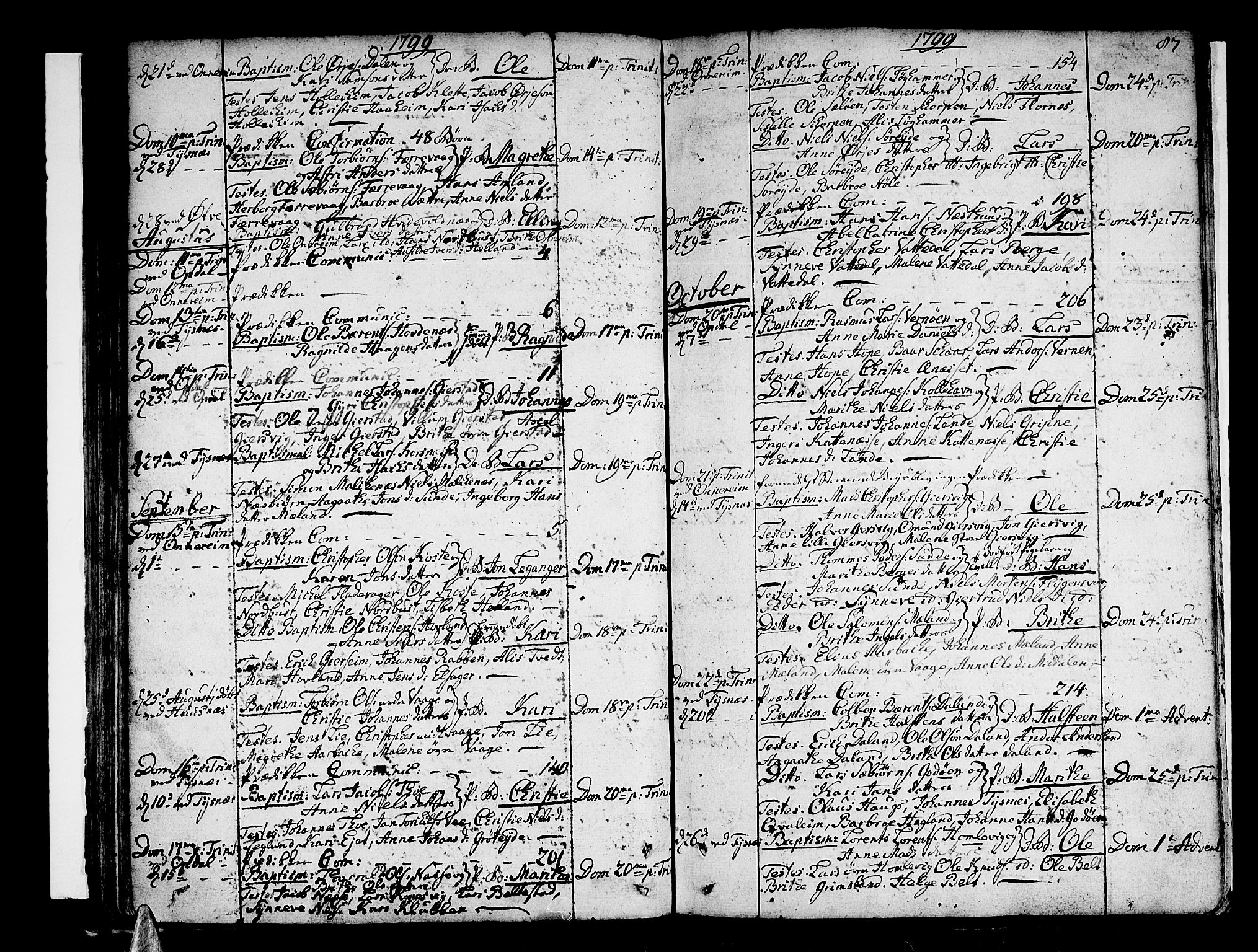 Tysnes sokneprestembete, SAB/A-78601/H/Haa: Parish register (official) no. A 2 /1, 1732-1804, p. 87