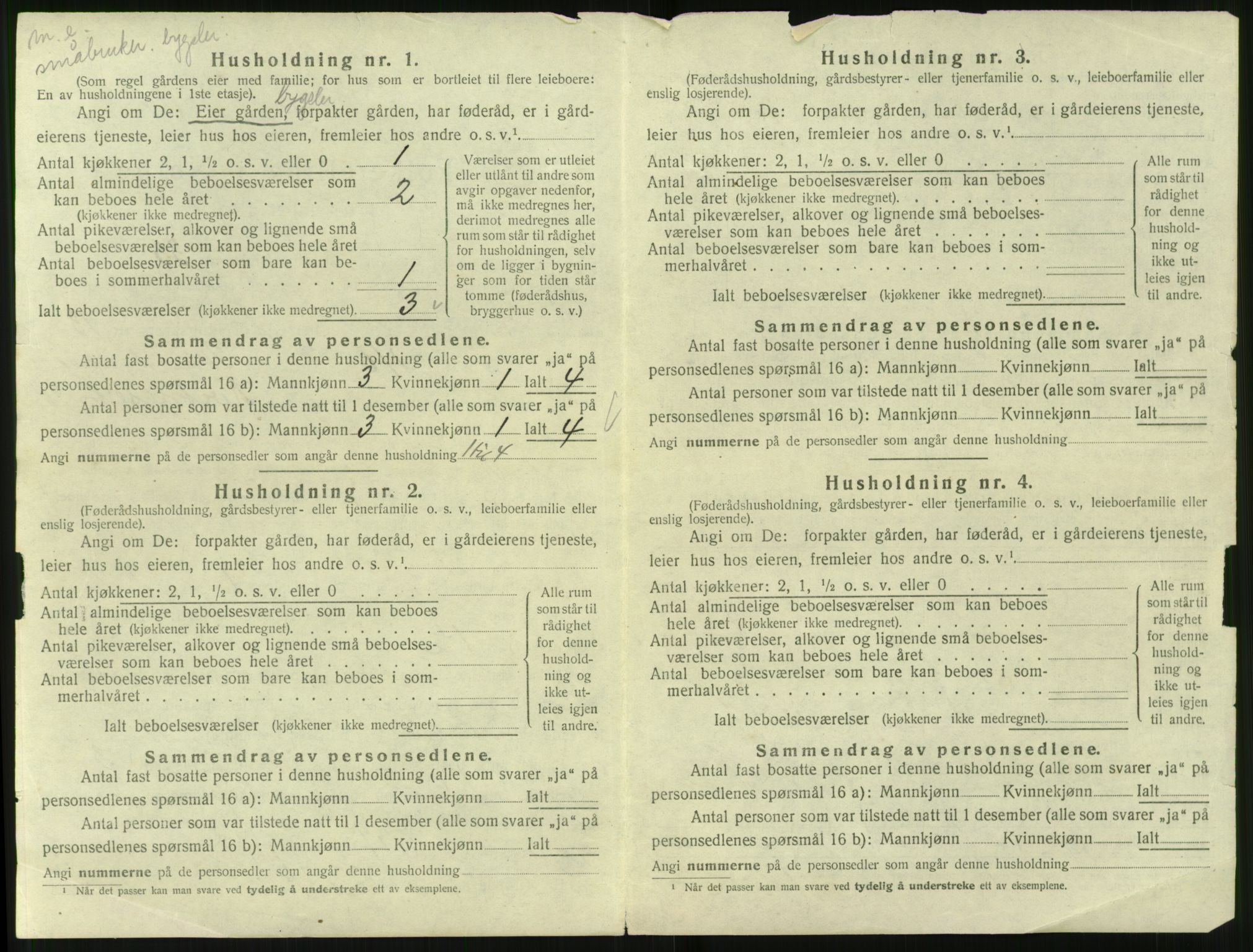 SAT, 1920 census for Hareid, 1920, p. 734