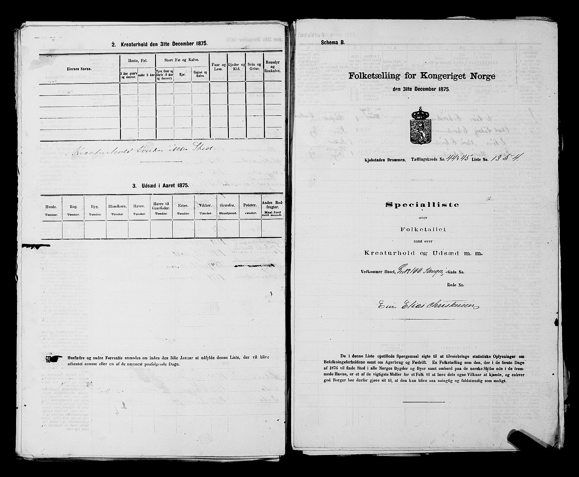 SAKO, 1875 census for 0602 Drammen, 1875, p. 3667