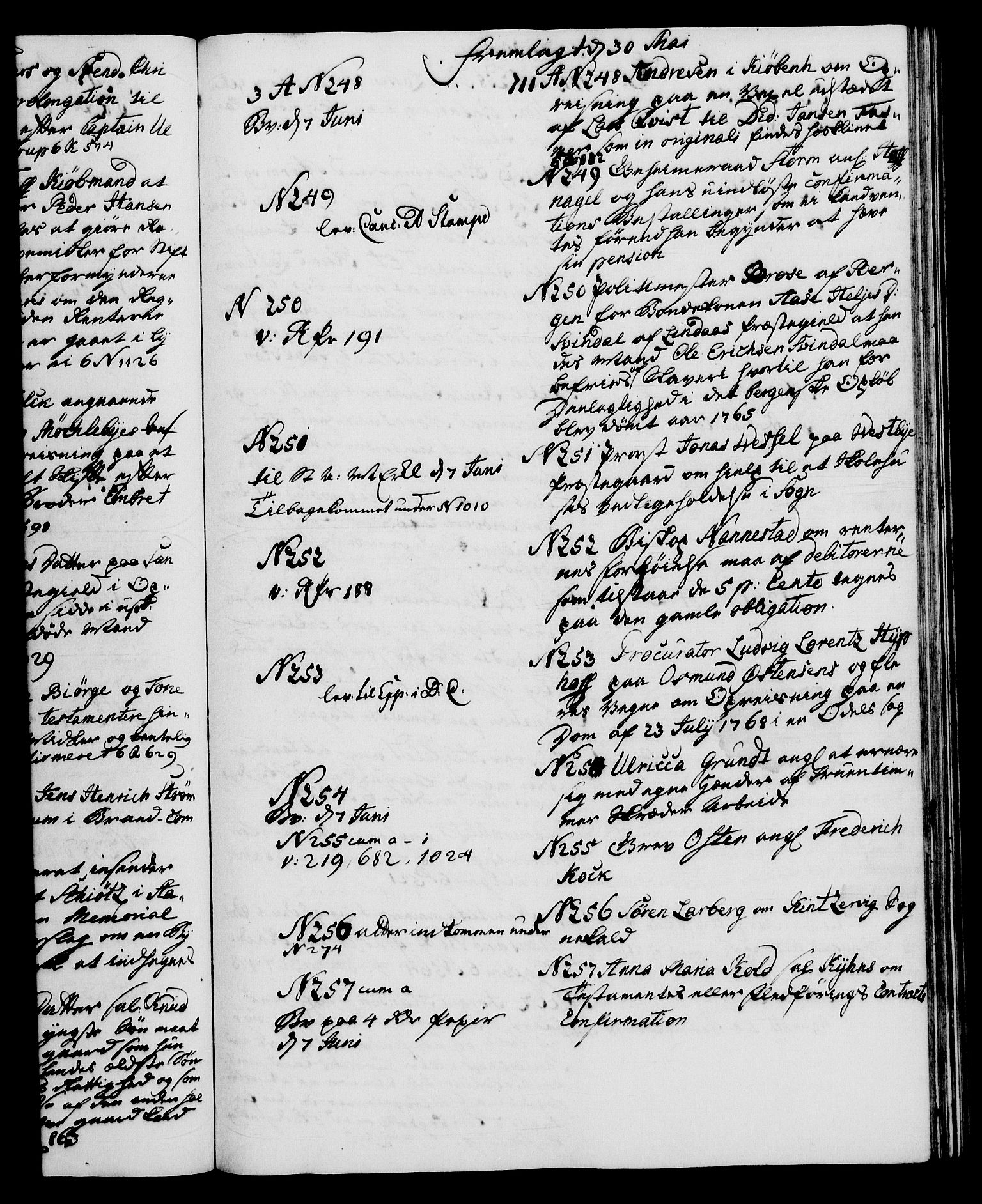 Danske Kanselli 1572-1799, AV/RA-EA-3023/I/Ia/L0001: 3. departements journal, 1771