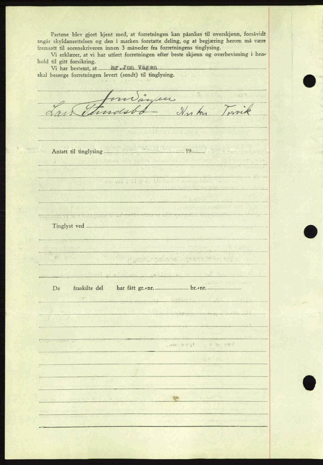 Romsdal sorenskriveri, AV/SAT-A-4149/1/2/2C: Mortgage book no. A8, 1939-1940, Diary no: : 485/1940