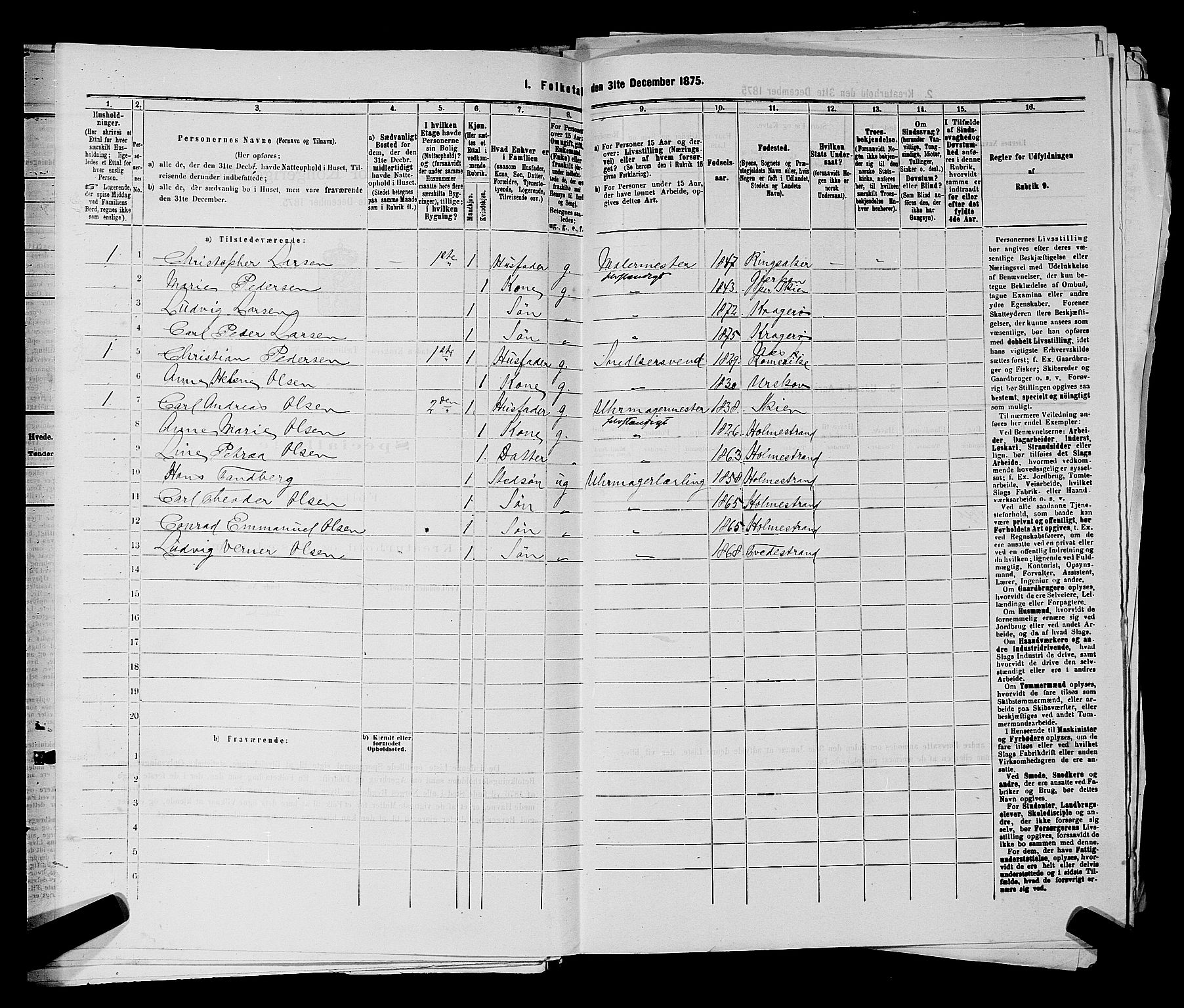 SAKO, 1875 census for 0801P Kragerø, 1875, p. 532