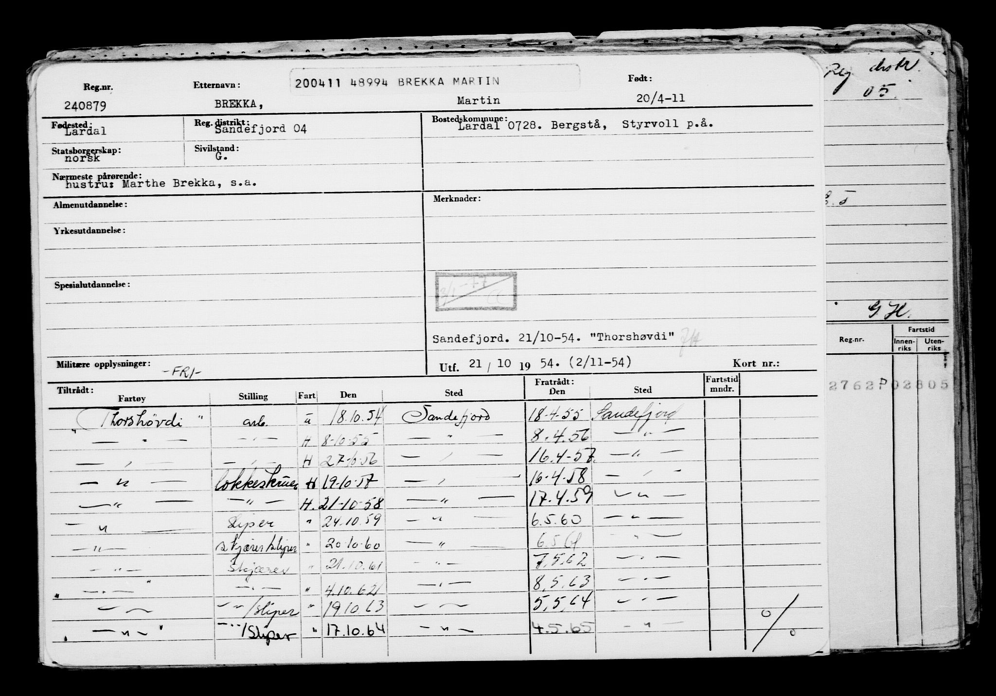 Direktoratet for sjømenn, AV/RA-S-3545/G/Gb/L0095: Hovedkort, 1911, p. 333