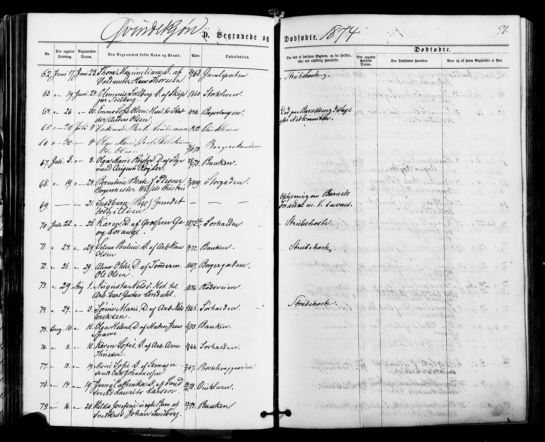 Halden prestekontor Kirkebøker, SAO/A-10909/F/Fa/L0010: Parish register (official) no. I 10, 1866-1877, p. 71