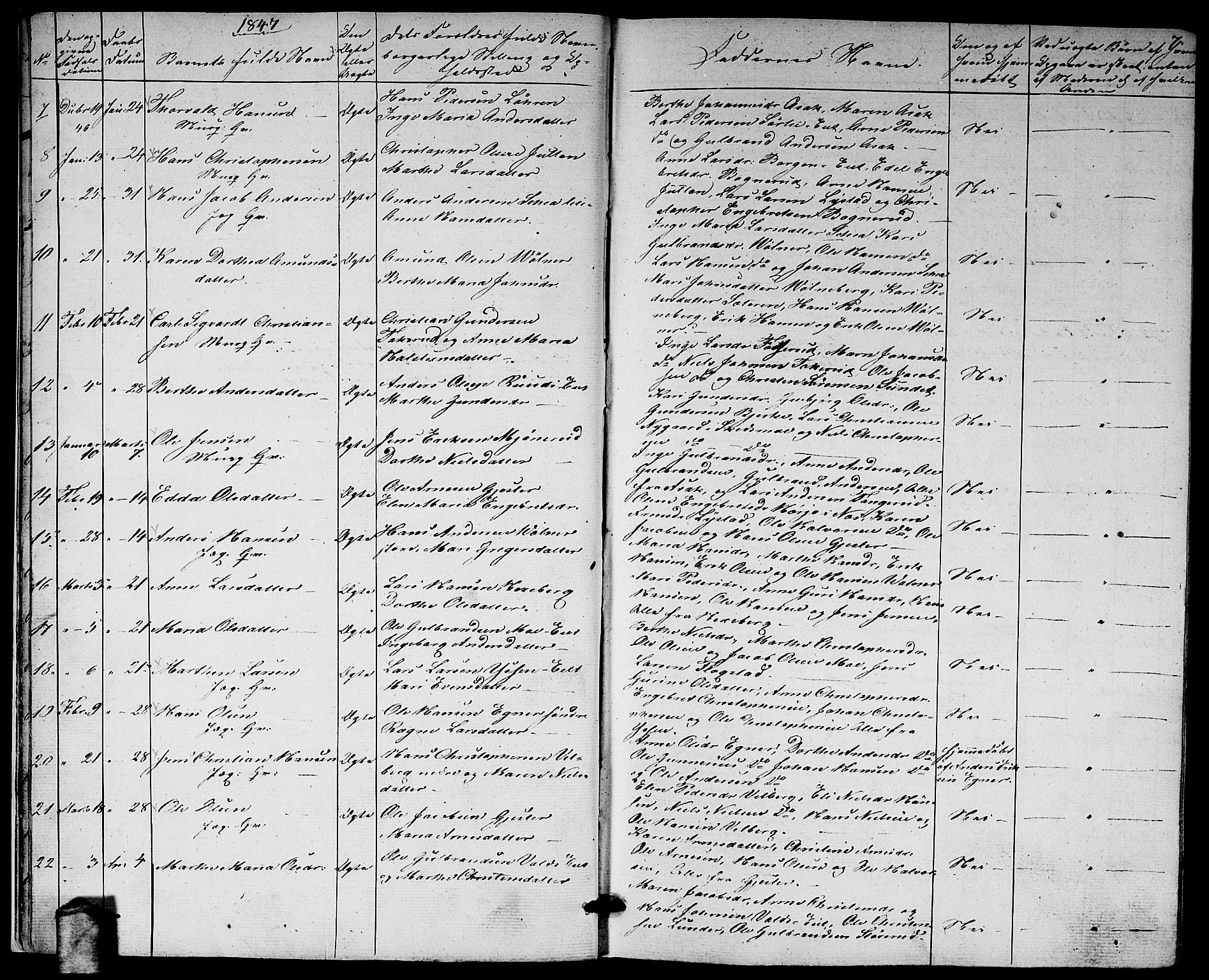 Sørum prestekontor Kirkebøker, AV/SAO-A-10303/G/Ga/L0003: Parish register (copy) no. I 3, 1846-1863, p. 7