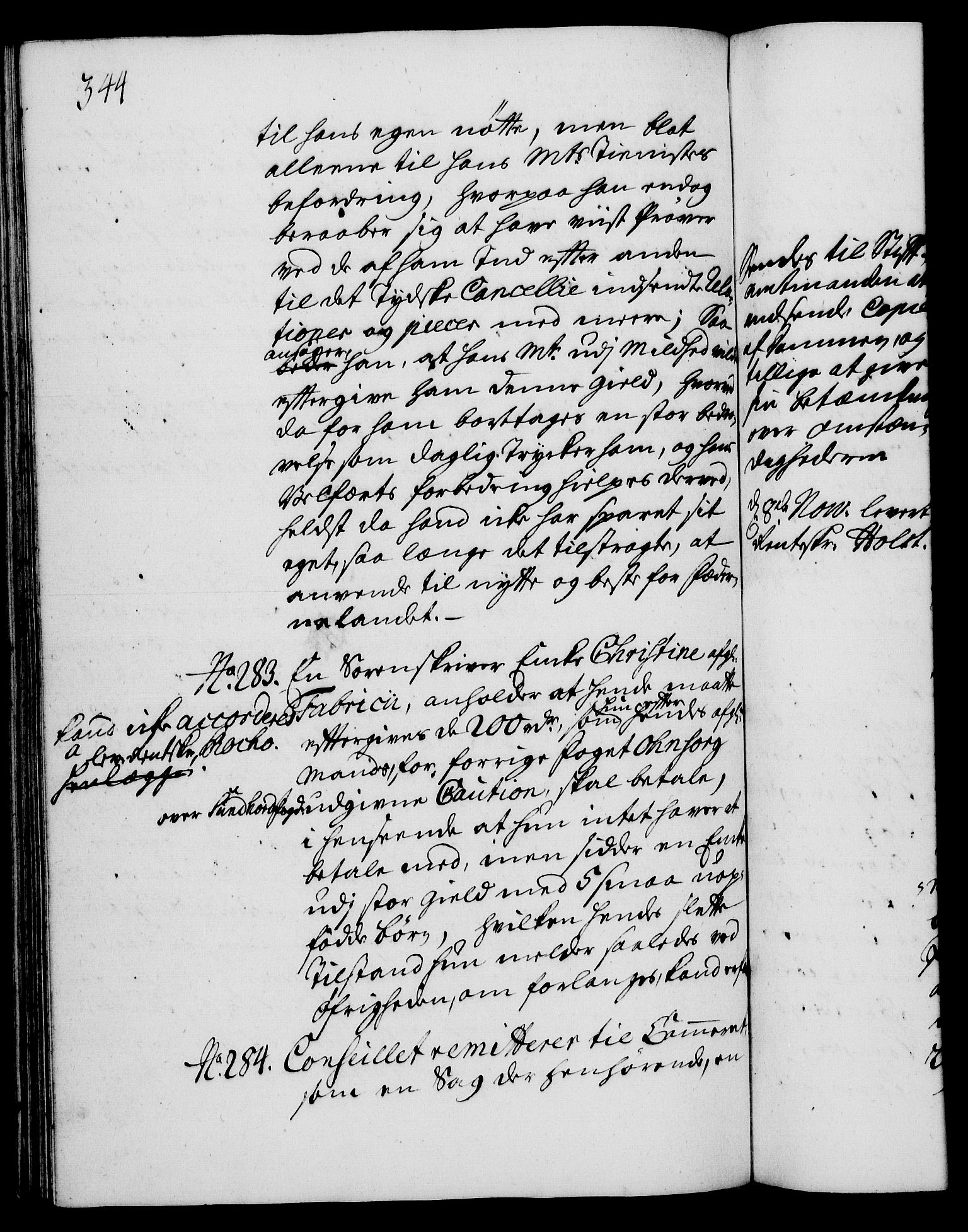 Rentekammeret, Kammerkanselliet, AV/RA-EA-3111/G/Gh/Gha/L0016: Norsk ekstraktmemorialprotokoll (merket RK 53.61), 1734-1735, p. 344