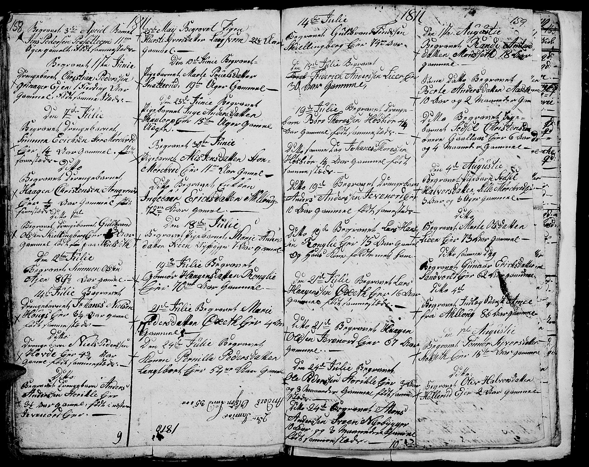 Vang prestekontor, Hedmark, AV/SAH-PREST-008/H/Ha/Hab/L0001: Parish register (copy) no. 1, 1792-1814, p. 158-159