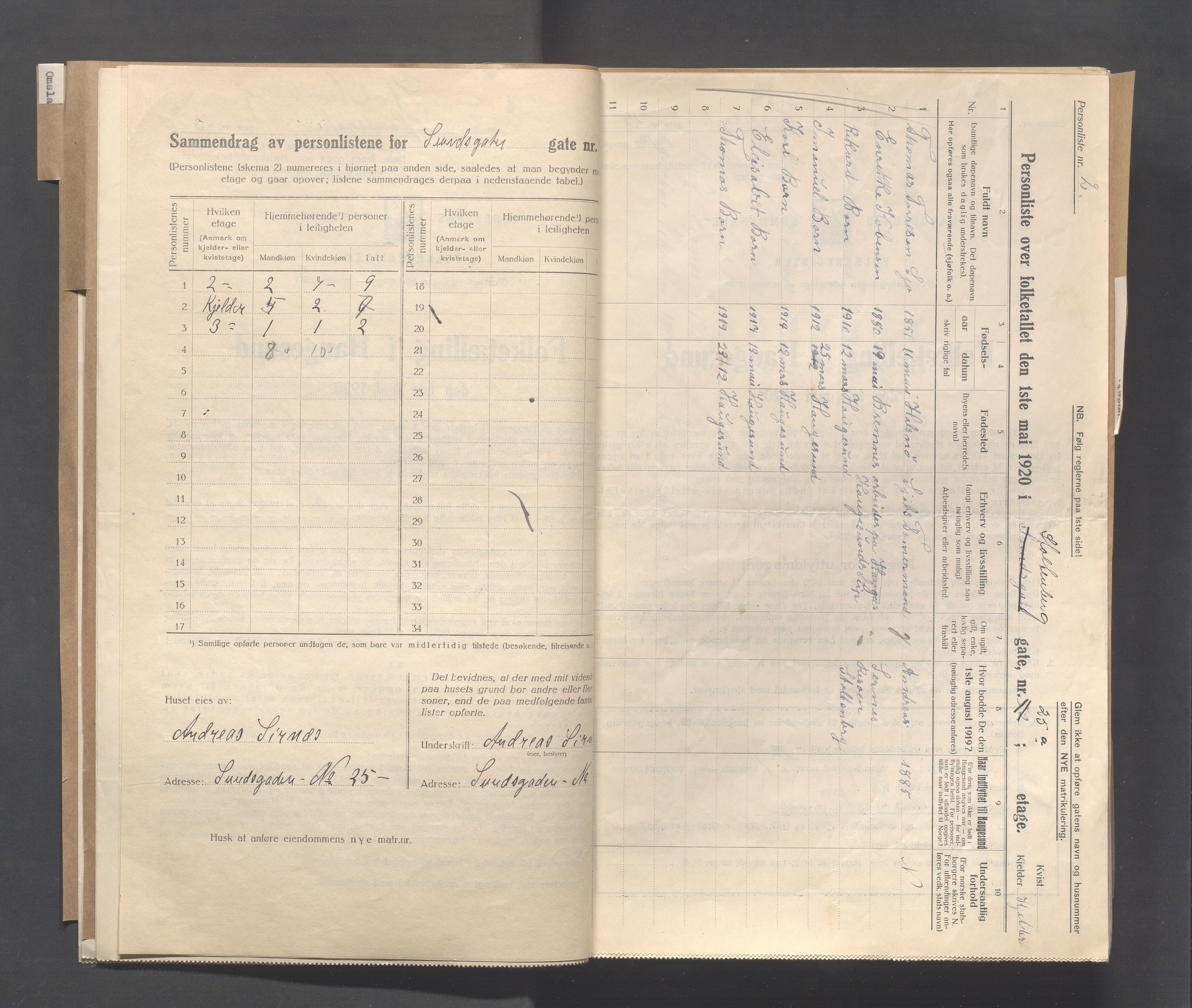 IKAR, Local census 1.5.1920 for Haugesund, 1920, p. 6753