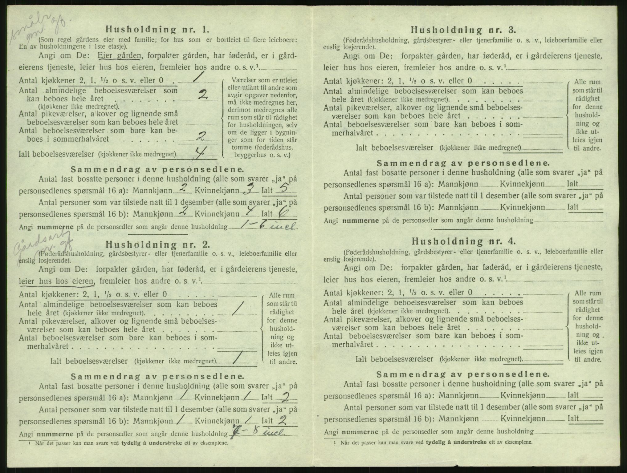 SAT, 1920 census for Aure, 1920, p. 177