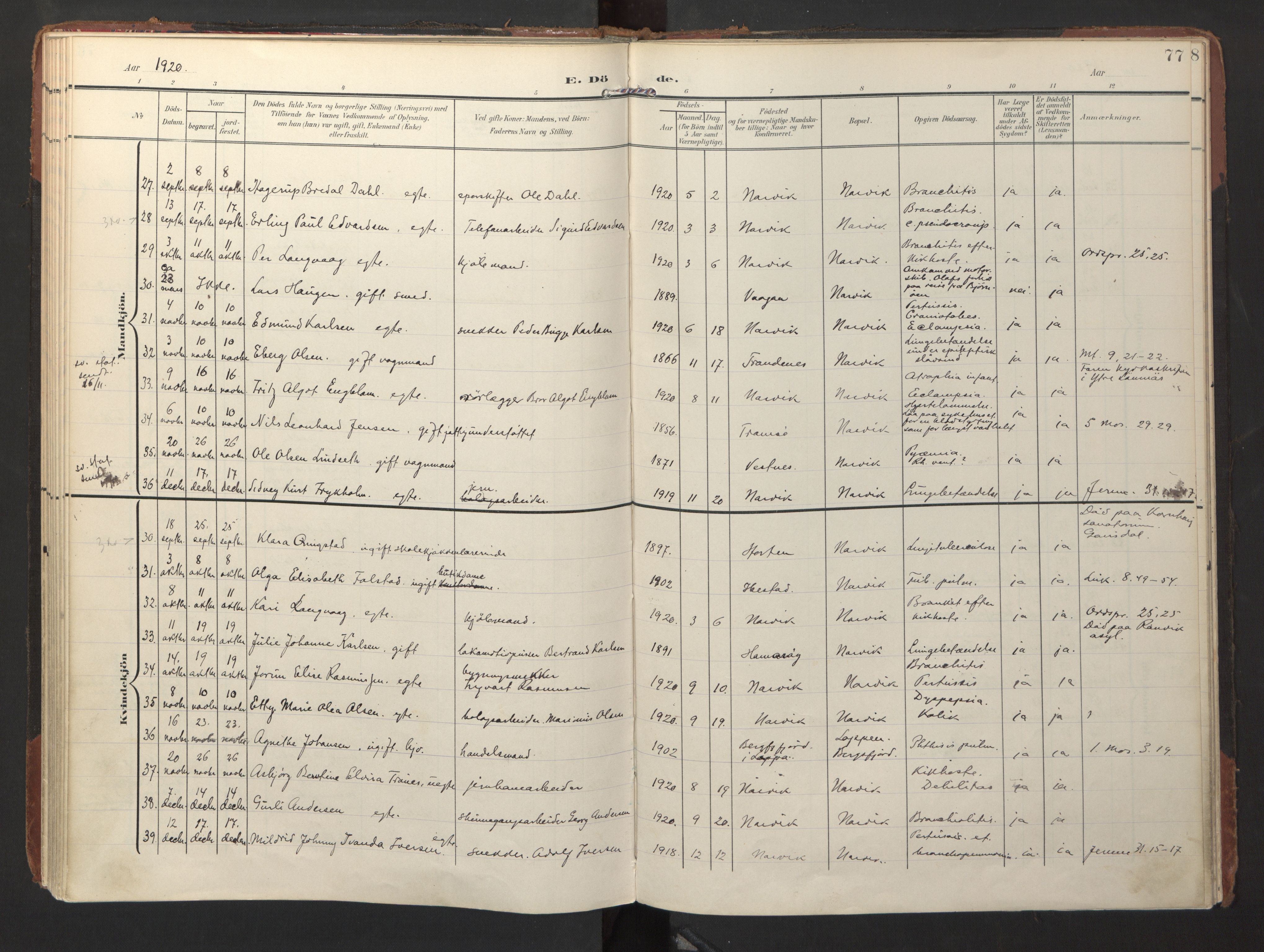 Ministerialprotokoller, klokkerbøker og fødselsregistre - Nordland, AV/SAT-A-1459/871/L1000: Parish register (official) no. 871A16, 1902-1925, p. 77