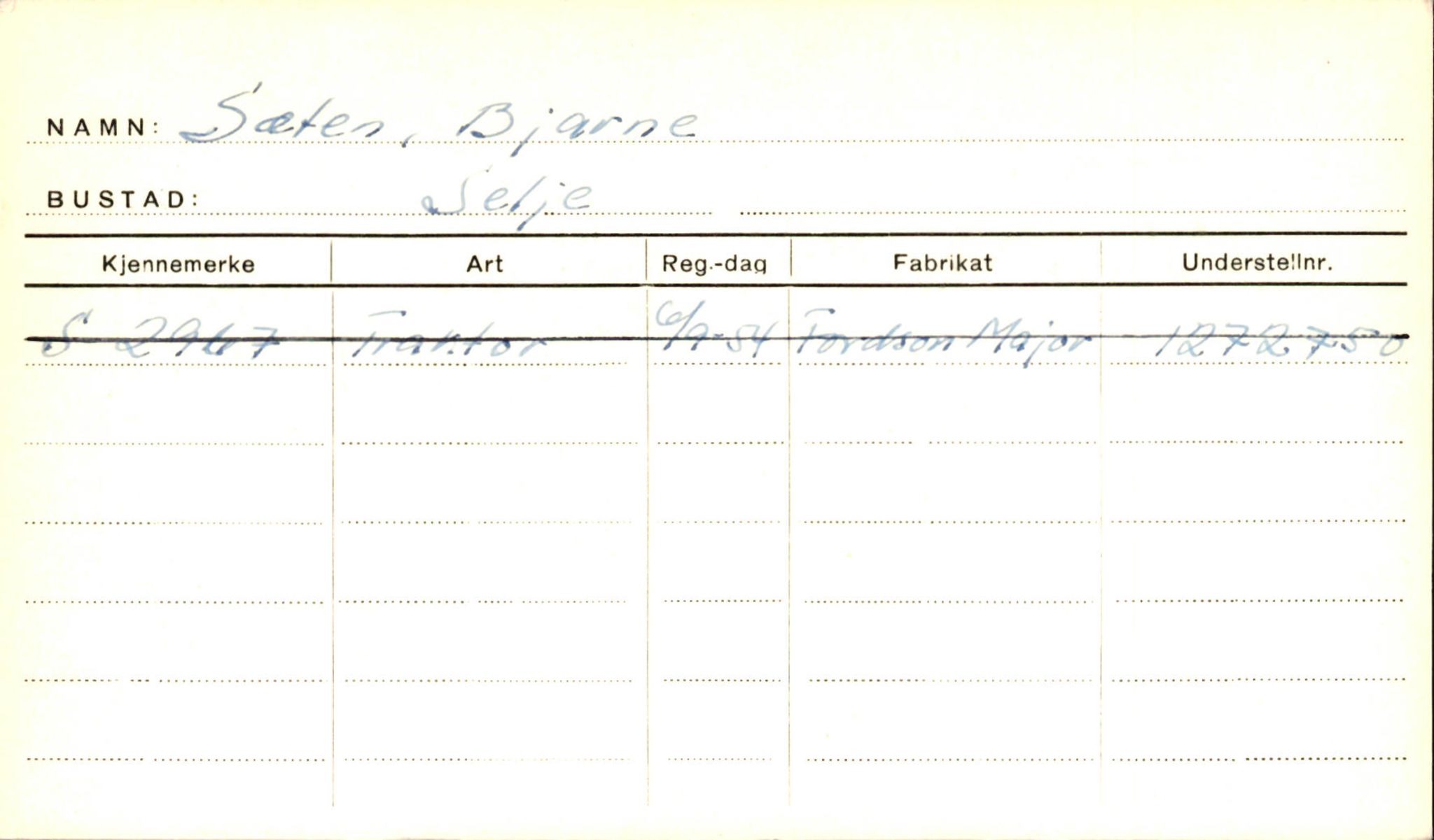 Statens vegvesen, Sogn og Fjordane vegkontor, SAB/A-5301/4/F/L0002: Eigarregister Fjordane til 1.6.1961, 1930-1961, p. 2