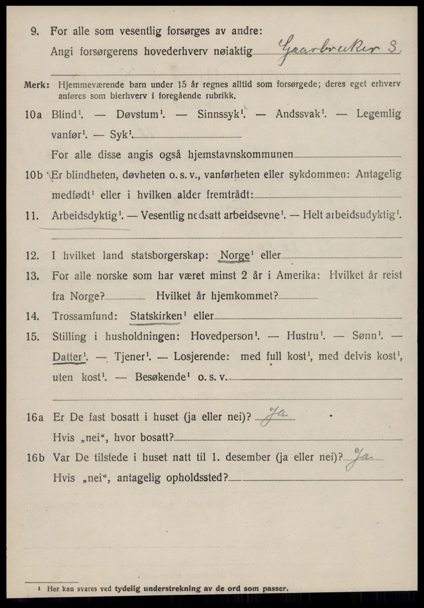 SAT, 1920 census for Ulstein, 1920, p. 4975