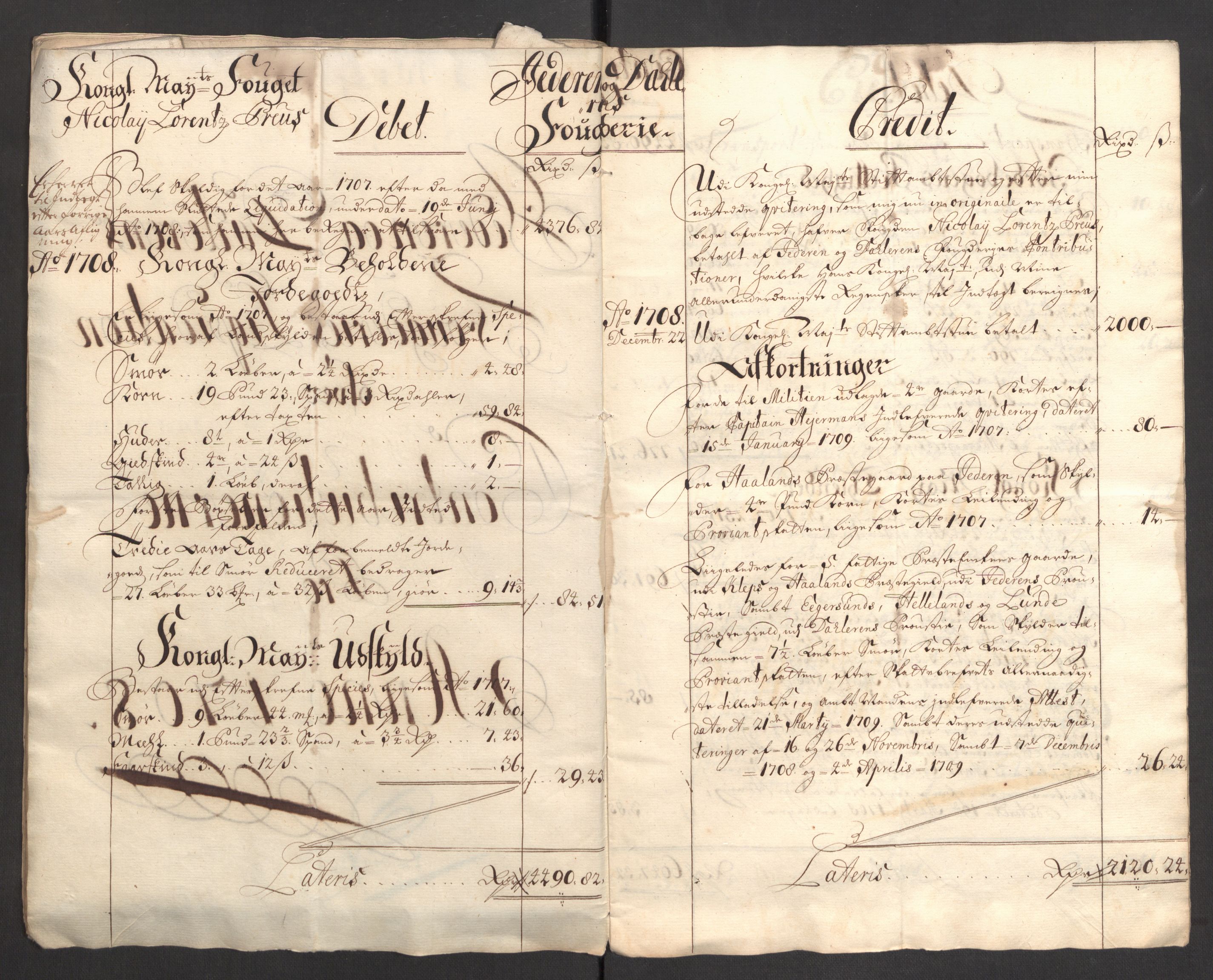 Rentekammeret inntil 1814, Reviderte regnskaper, Fogderegnskap, AV/RA-EA-4092/R46/L2733: Fogderegnskap Jæren og Dalane, 1705-1708, p. 349