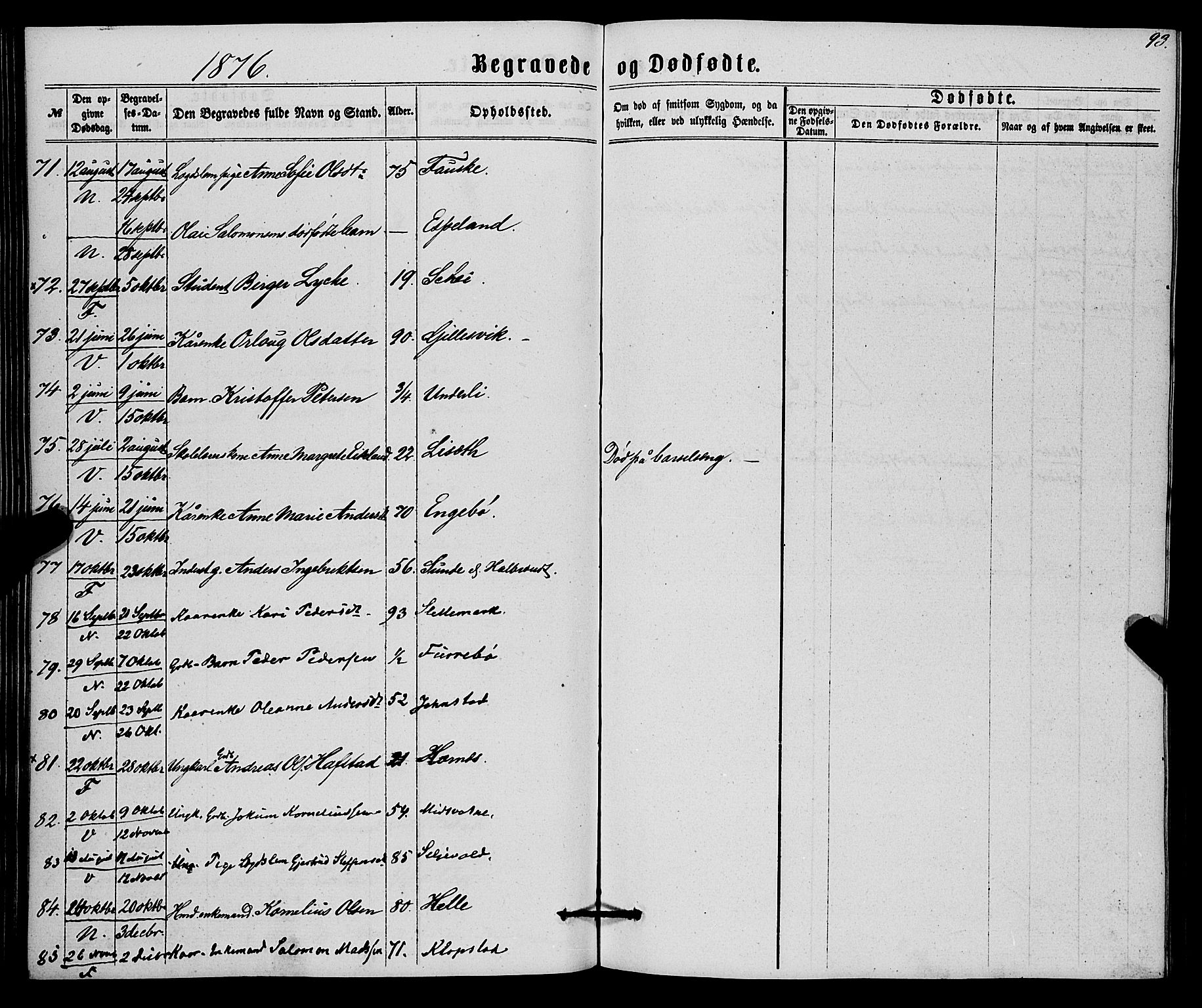 Førde sokneprestembete, AV/SAB-A-79901/H/Haa/Haaa/L0010: Parish register (official) no. A 10, 1861-1876, p. 93