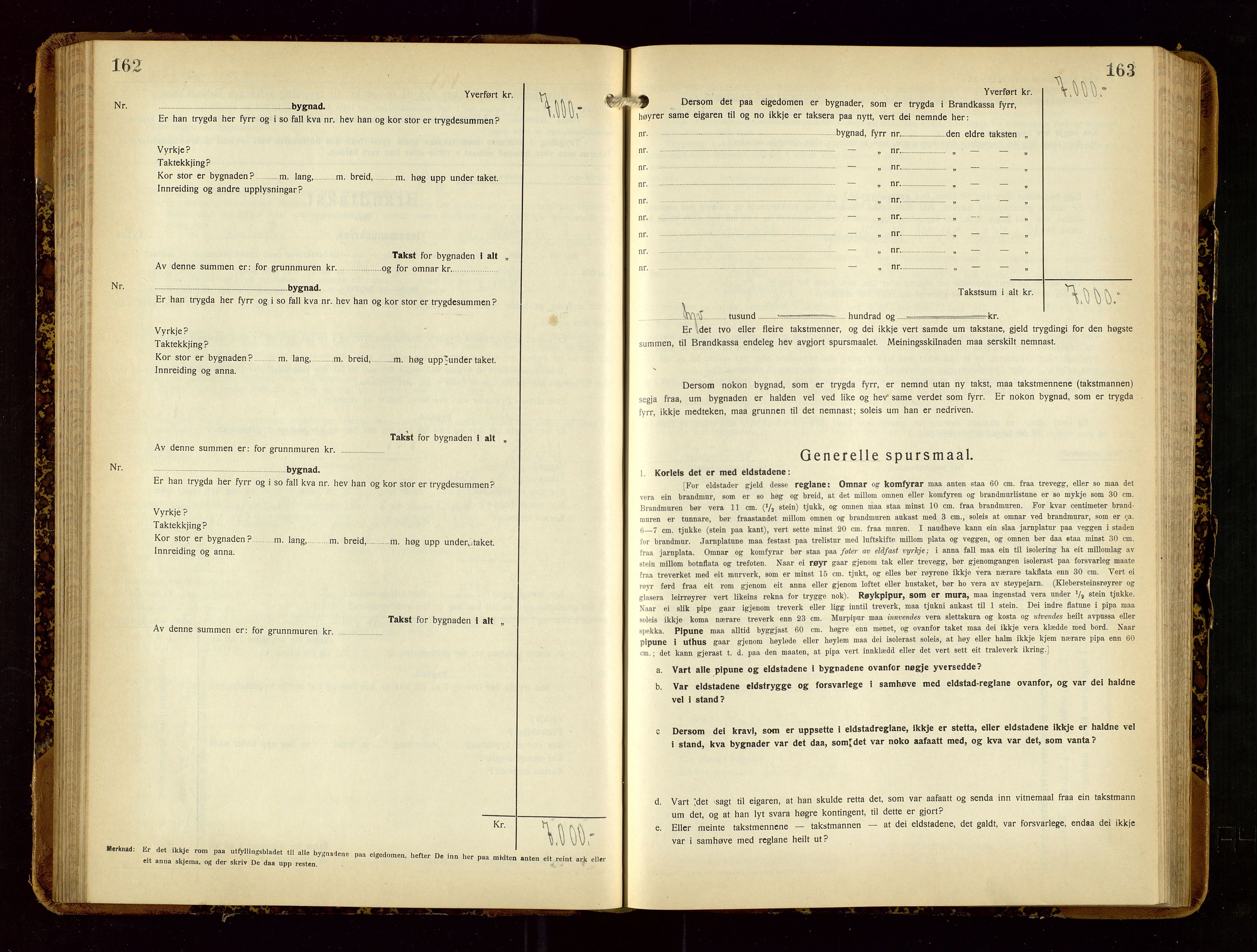 Hetland lensmannskontor, AV/SAST-A-100101/Gob/L0003: "Brandtakstbok", 1932-1934, p. 162-163