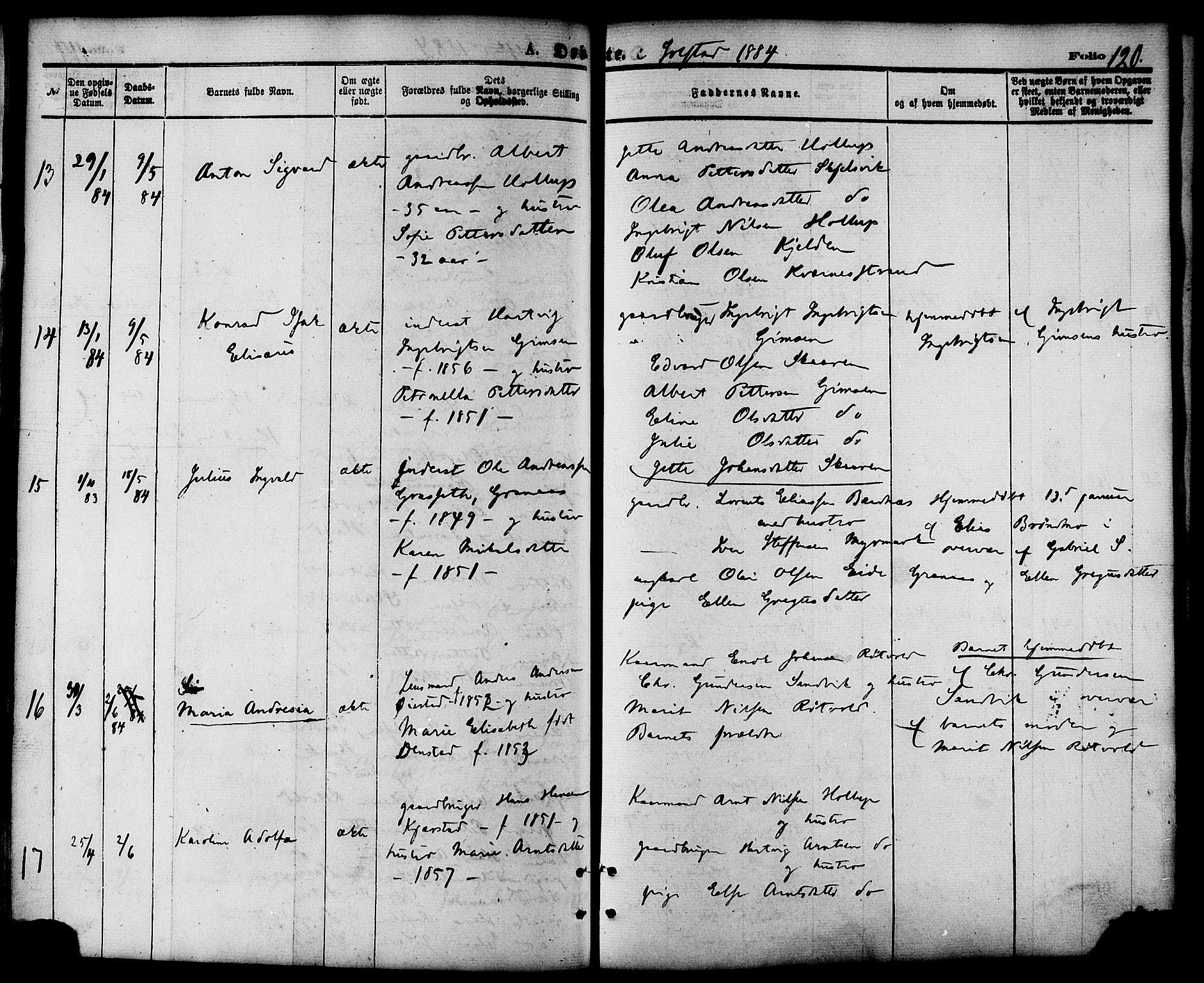 Ministerialprotokoller, klokkerbøker og fødselsregistre - Nordland, AV/SAT-A-1459/810/L0149: Parish register (official) no. 810A09 /2, 1874-1884, p. 120