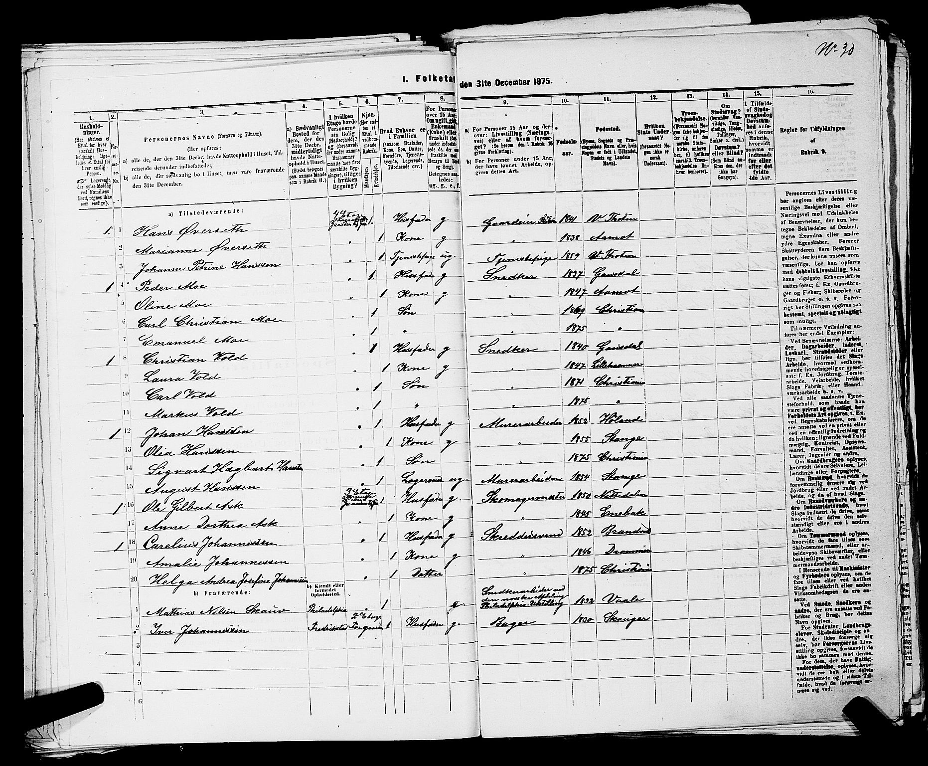 RA, 1875 census for 0301 Kristiania, 1875, p. 1752