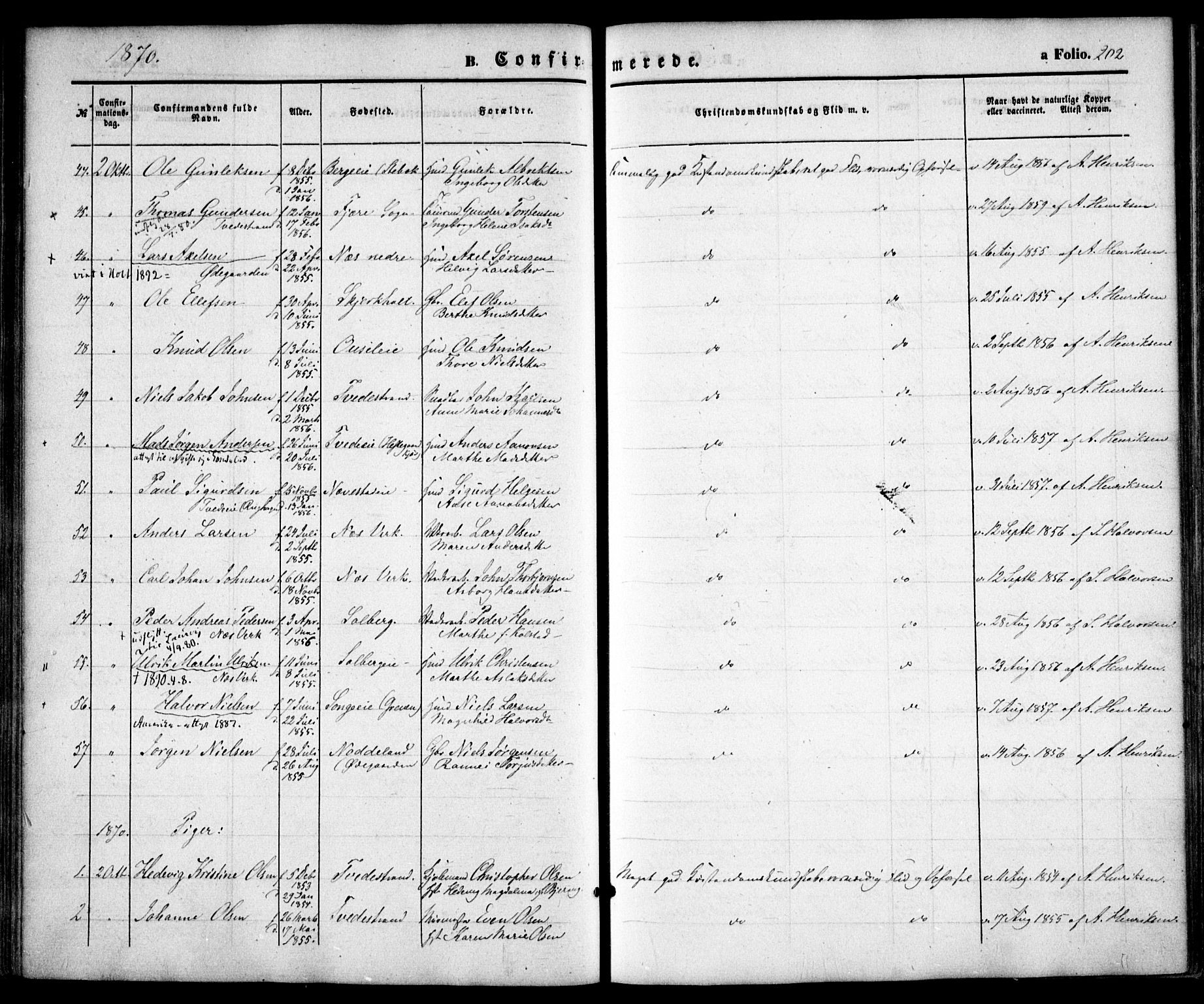 Holt sokneprestkontor, AV/SAK-1111-0021/F/Fa/L0009: Parish register (official) no. A 9, 1861-1871, p. 202