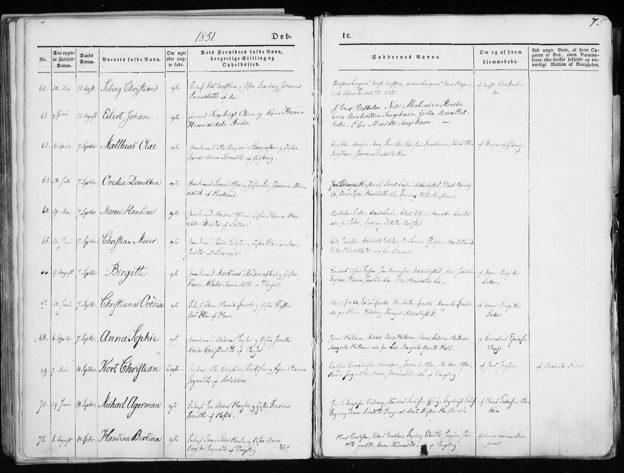 Tranøy sokneprestkontor, SATØ/S-1313/I/Ia/Iaa/L0006kirke: Parish register (official) no. 6, 1844-1855, p. 75