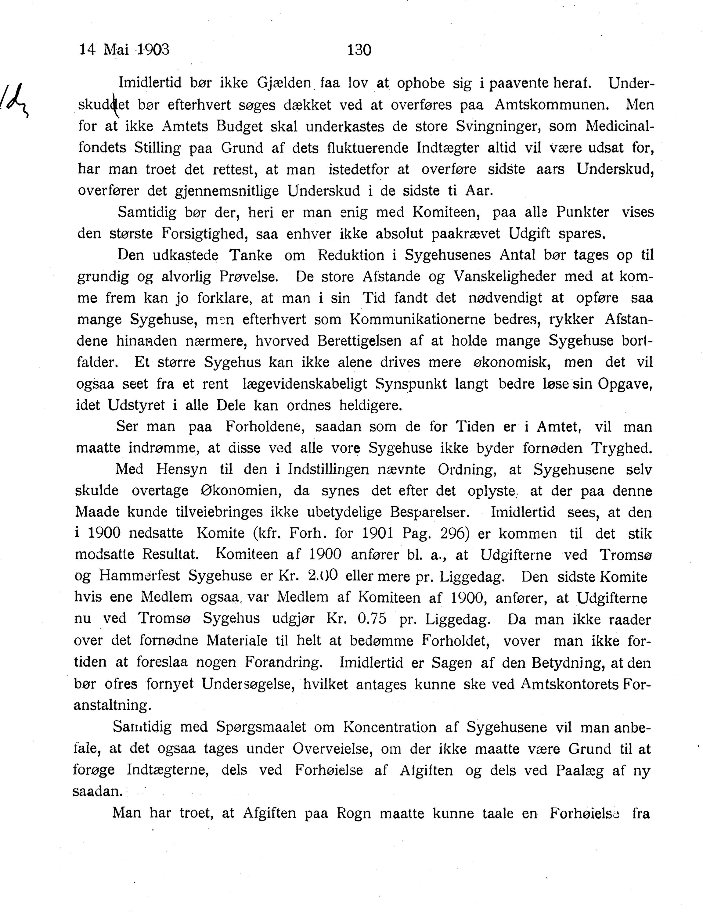 Nordland Fylkeskommune. Fylkestinget, AIN/NFK-17/176/A/Ac/L0026: Fylkestingsforhandlinger 1903, 1903