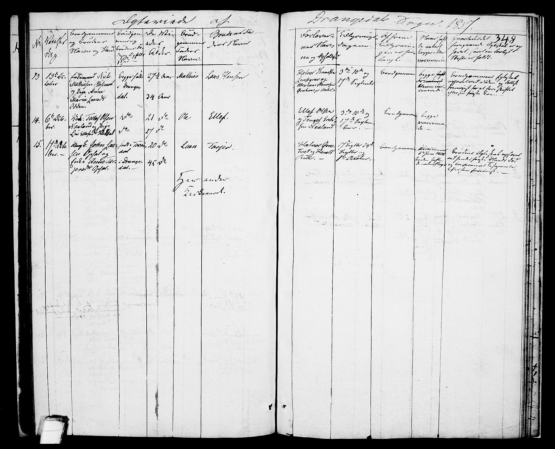 Drangedal kirkebøker, AV/SAKO-A-258/F/Fa/L0006: Parish register (official) no. 6, 1831-1837, p. 348