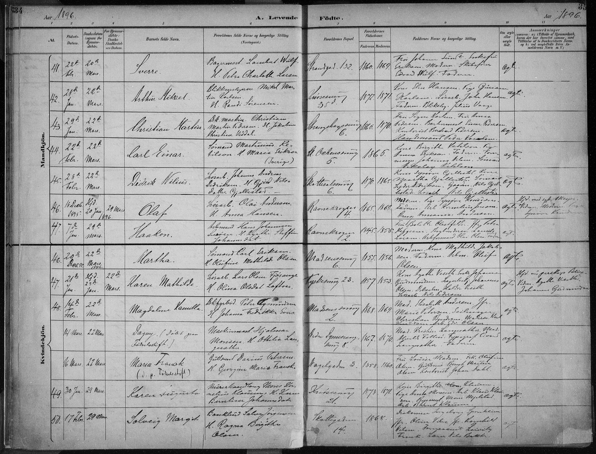Nykirken Sokneprestembete, AV/SAB-A-77101/H/Haa/L0018: Parish register (official) no. B 6, 1895-1903, p. 35