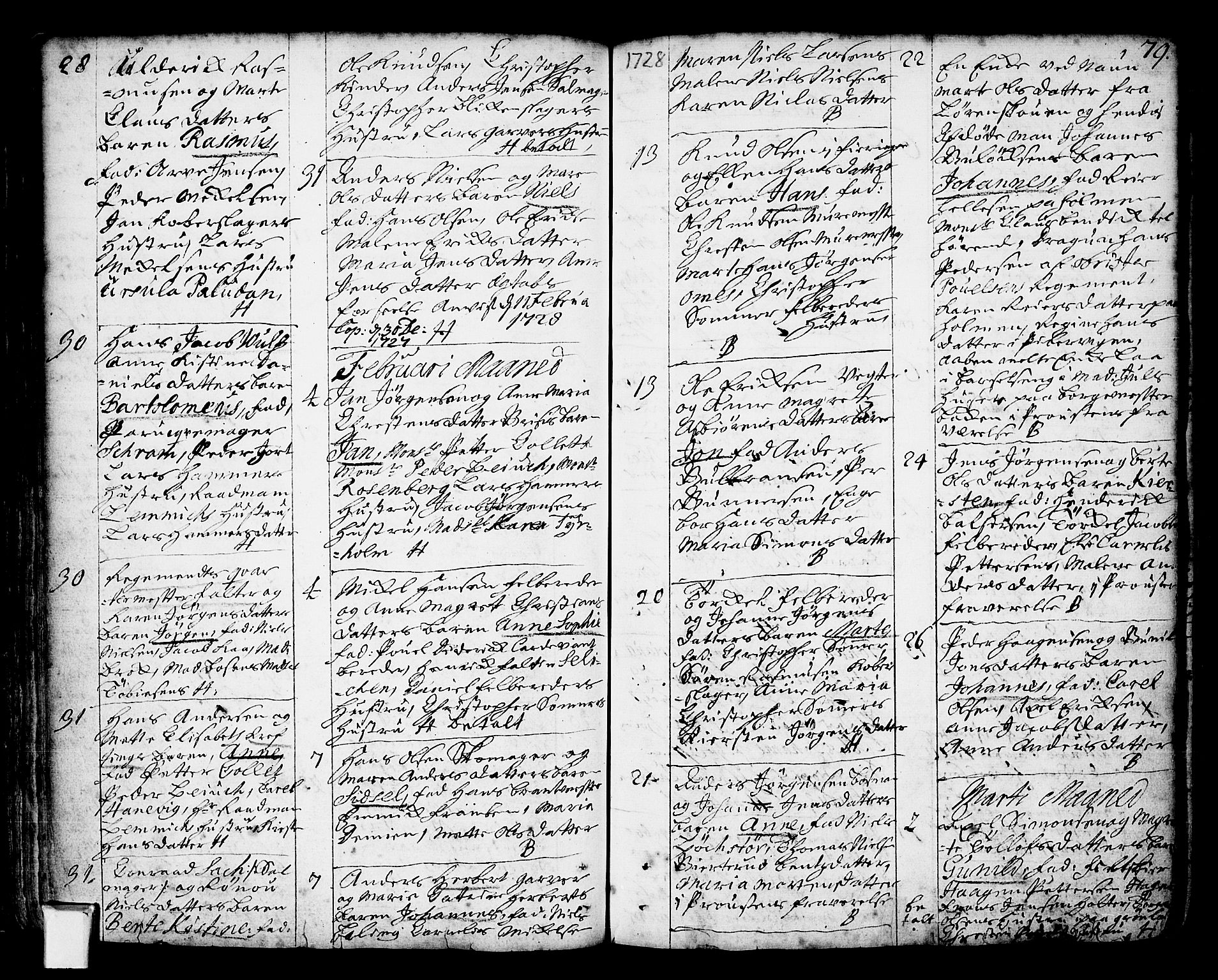 Oslo domkirke Kirkebøker, SAO/A-10752/F/Fa/L0002: Parish register (official) no. 2, 1705-1730, p. 79