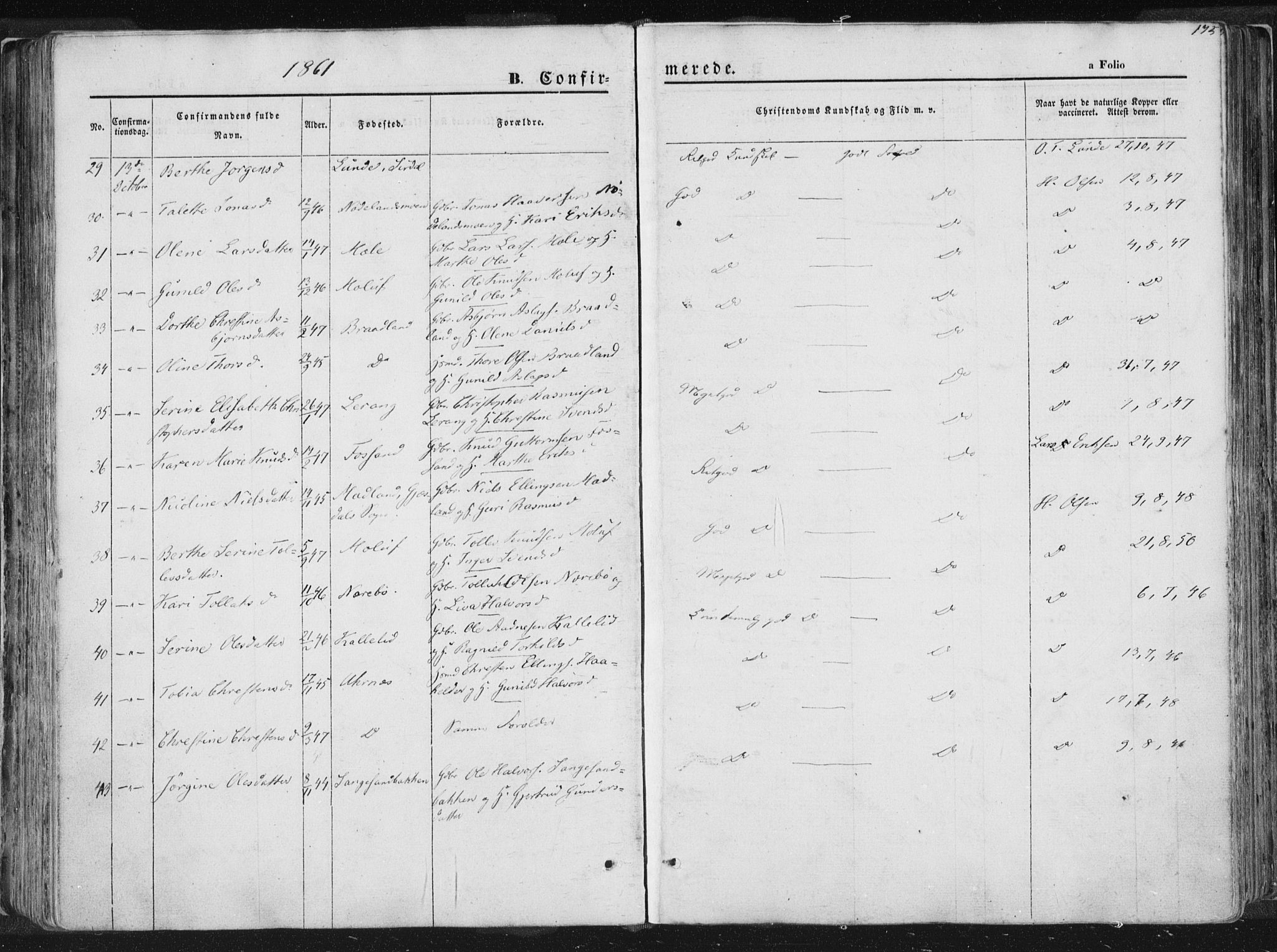 Høgsfjord sokneprestkontor, AV/SAST-A-101624/H/Ha/Haa/L0001: Parish register (official) no. A 1, 1854-1875, p. 175