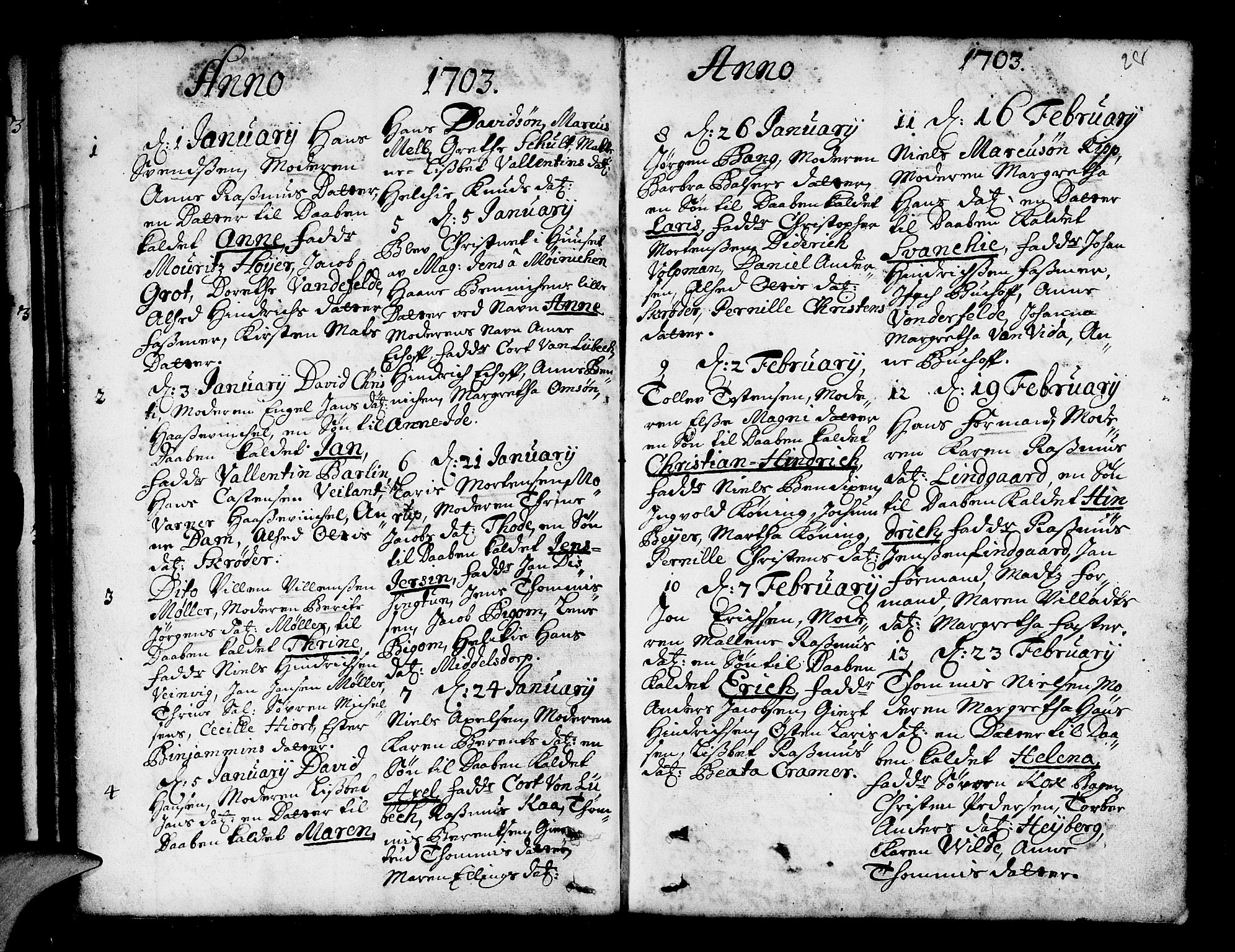 Nykirken Sokneprestembete, AV/SAB-A-77101/H/Haa/L0002: Parish register (official) no. A 2, 1700-1723, p. 28