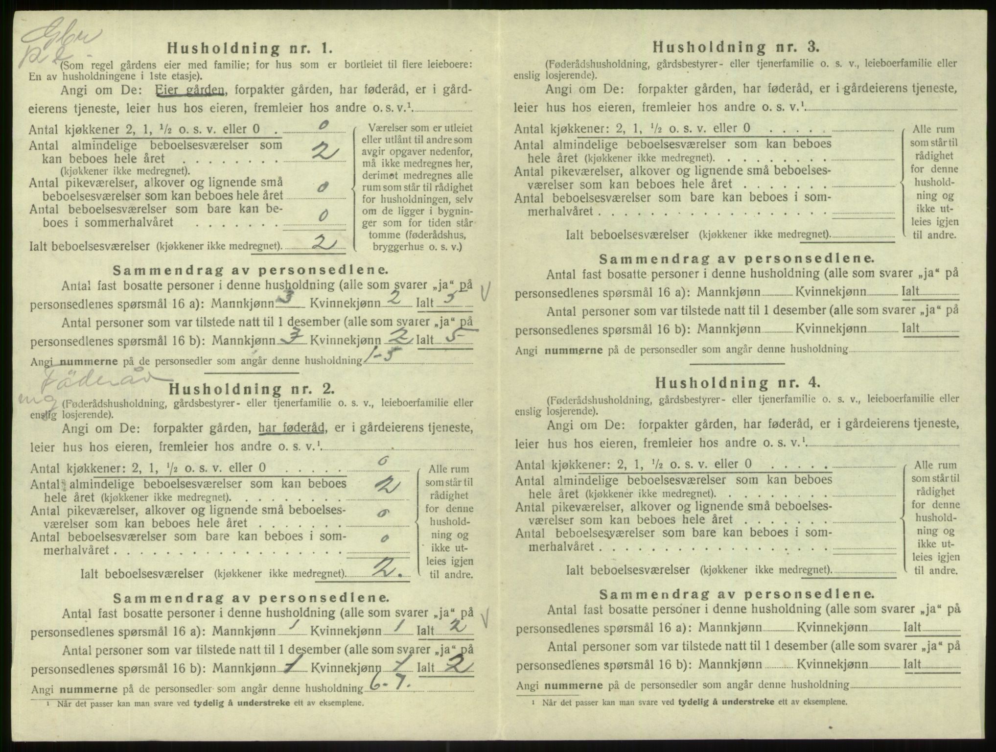 SAB, 1920 census for Fjaler, 1920, p. 1155