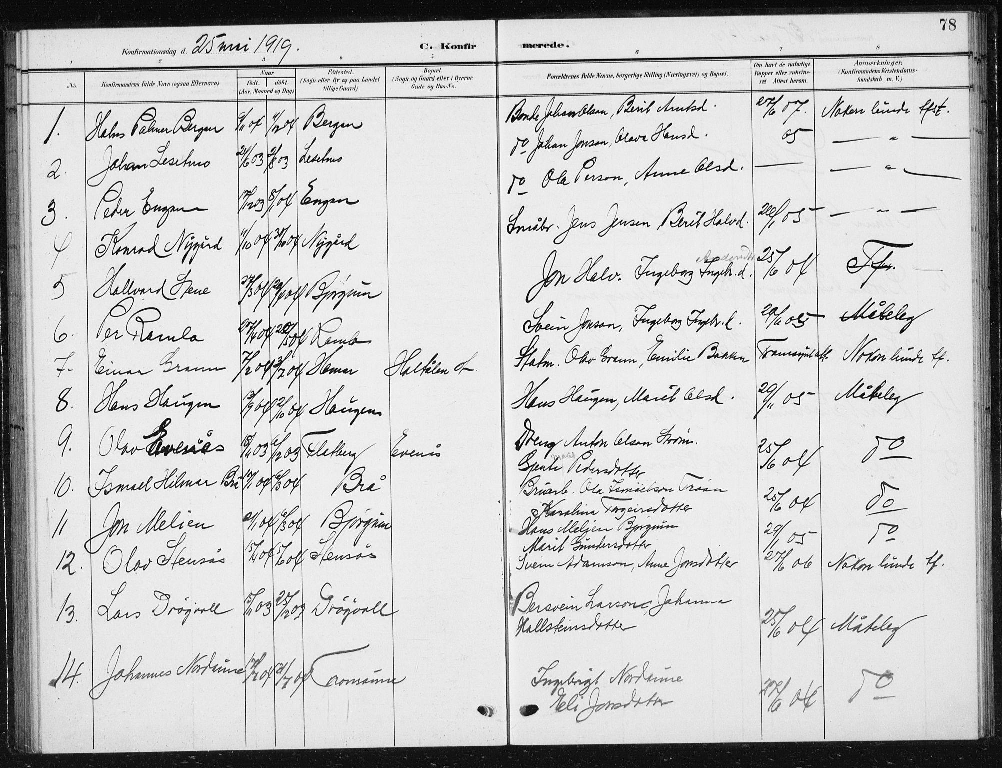 Ministerialprotokoller, klokkerbøker og fødselsregistre - Sør-Trøndelag, AV/SAT-A-1456/685/L0979: Parish register (copy) no. 685C04, 1908-1933, p. 78