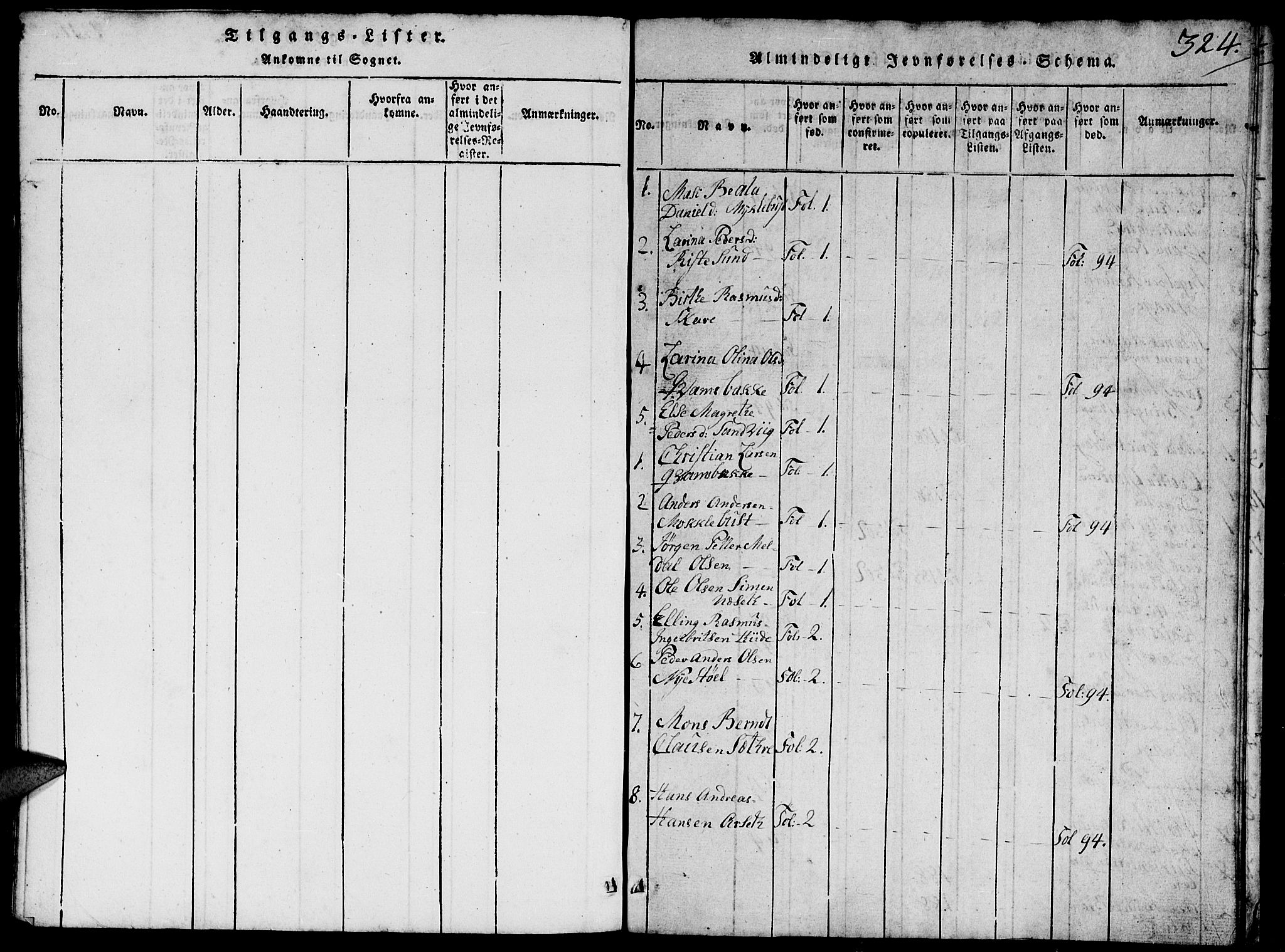 Ministerialprotokoller, klokkerbøker og fødselsregistre - Møre og Romsdal, SAT/A-1454/503/L0046: Parish register (copy) no. 503C01, 1816-1842, p. 324