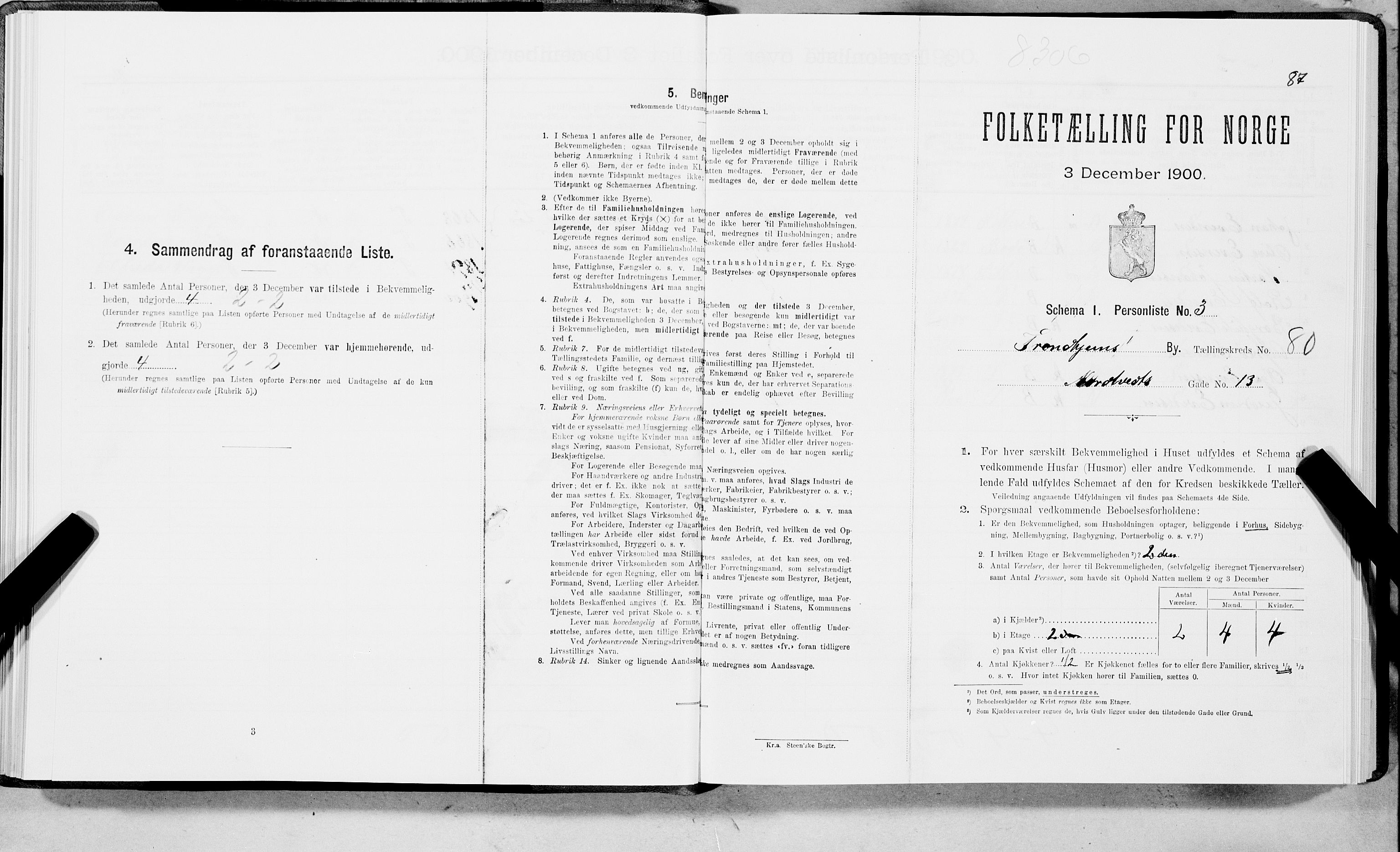 SAT, 1900 census for Trondheim, 1900, p. 16260