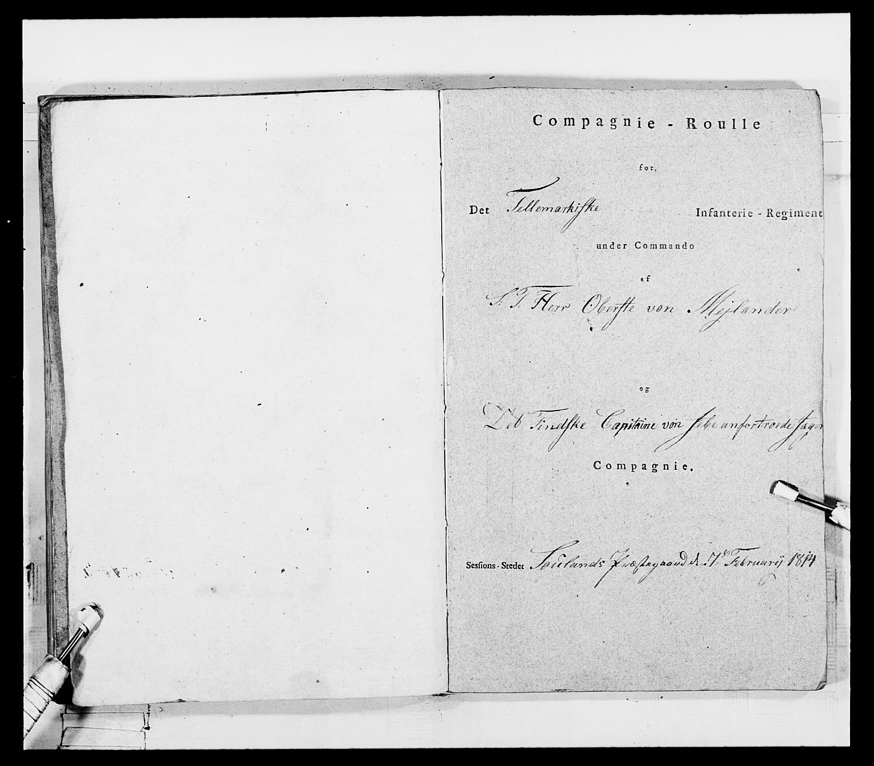 Generalitets- og kommissariatskollegiet, Det kongelige norske kommissariatskollegium, AV/RA-EA-5420/E/Eh/L0118: Telemarkske nasjonale infanteriregiment, 1814, p. 395