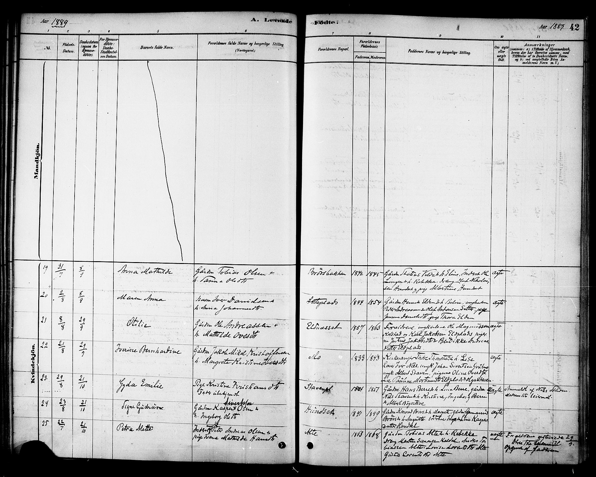 Ministerialprotokoller, klokkerbøker og fødselsregistre - Nord-Trøndelag, AV/SAT-A-1458/742/L0408: Parish register (official) no. 742A01, 1878-1890, p. 42