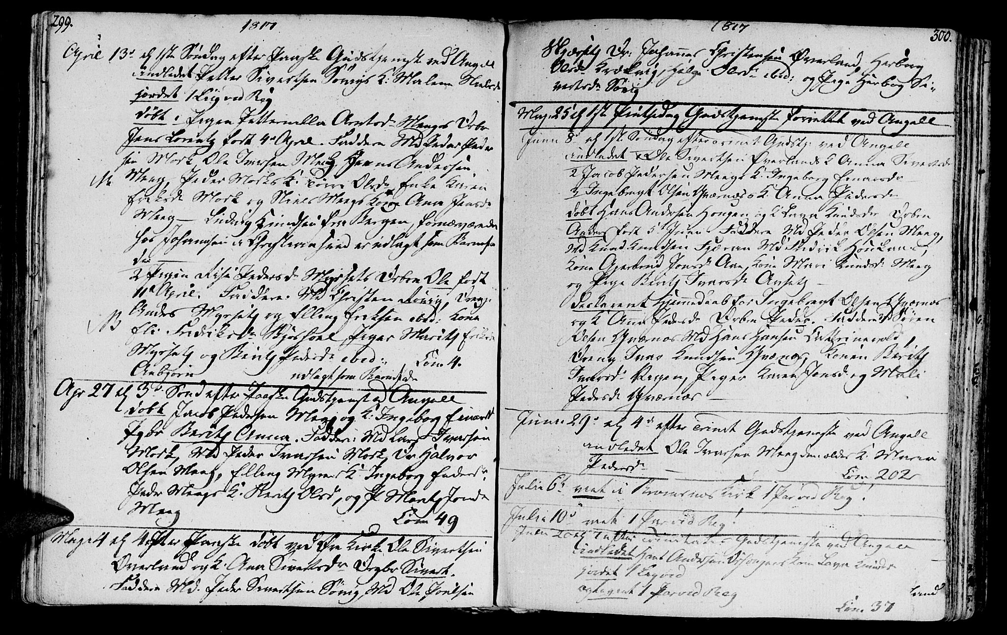 Ministerialprotokoller, klokkerbøker og fødselsregistre - Møre og Romsdal, AV/SAT-A-1454/568/L0799: Parish register (official) no. 568A08, 1780-1819, p. 299-300