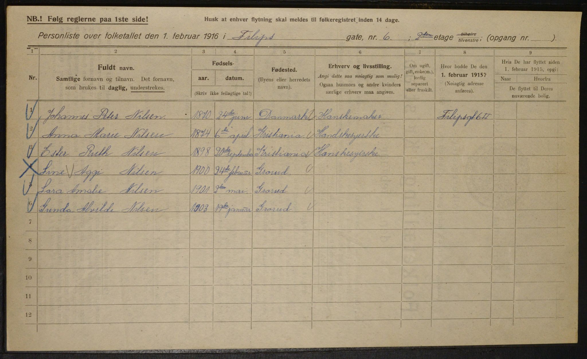 OBA, Municipal Census 1916 for Kristiania, 1916, p. 24647