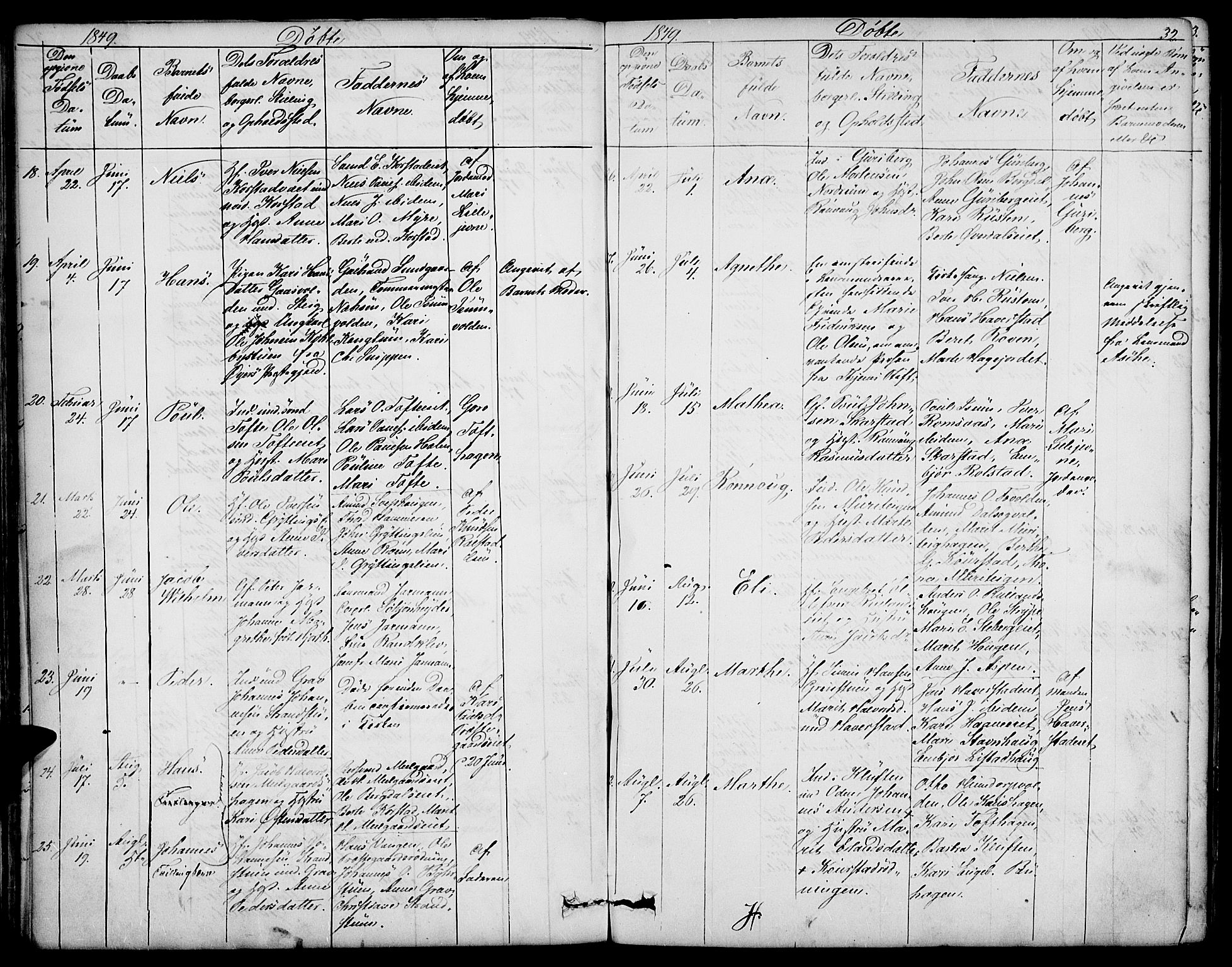 Sør-Fron prestekontor, AV/SAH-PREST-010/H/Ha/Hab/L0001: Parish register (copy) no. 1, 1844-1863, p. 32