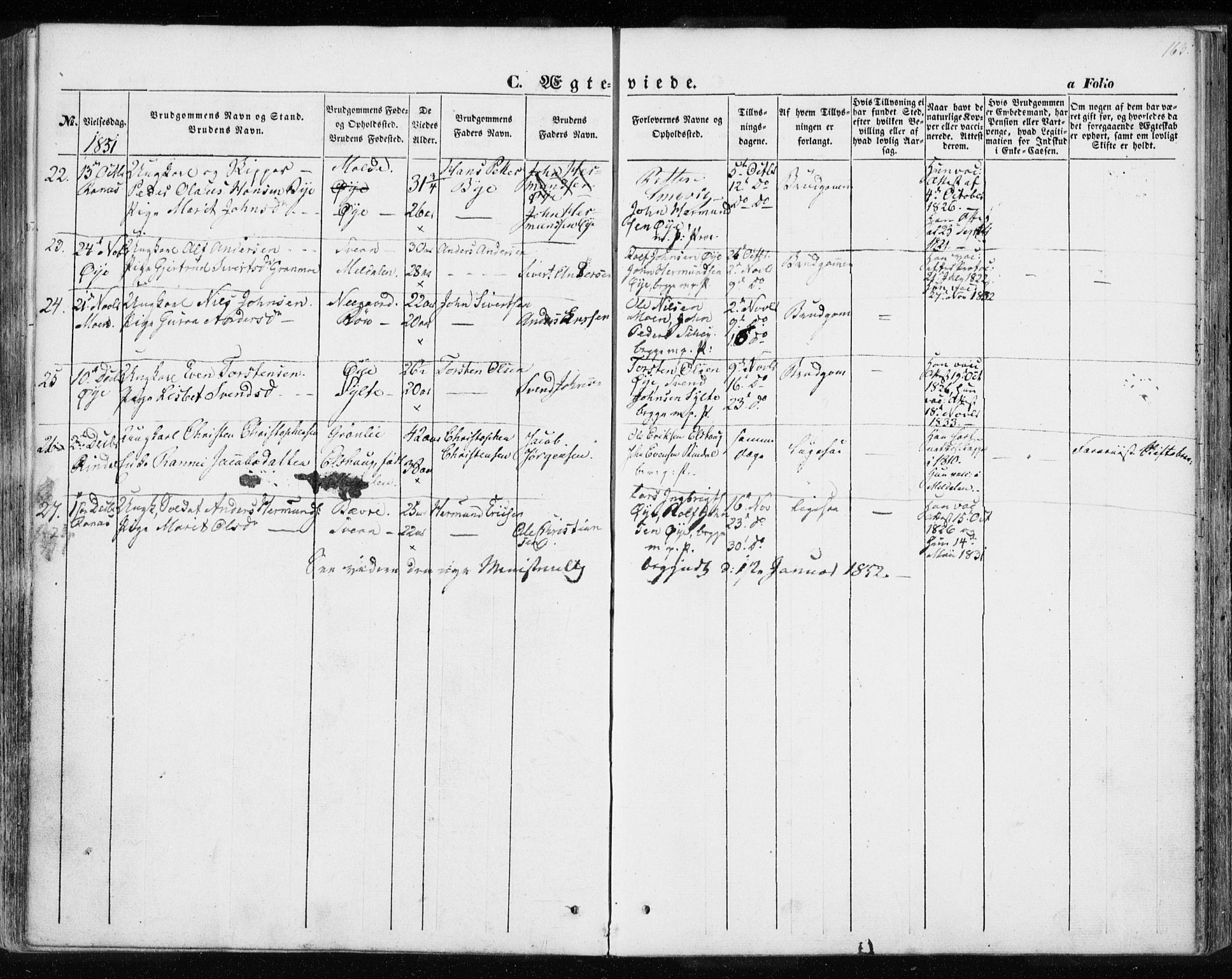 Ministerialprotokoller, klokkerbøker og fødselsregistre - Møre og Romsdal, SAT/A-1454/595/L1043: Parish register (official) no. 595A05, 1843-1851, p. 163