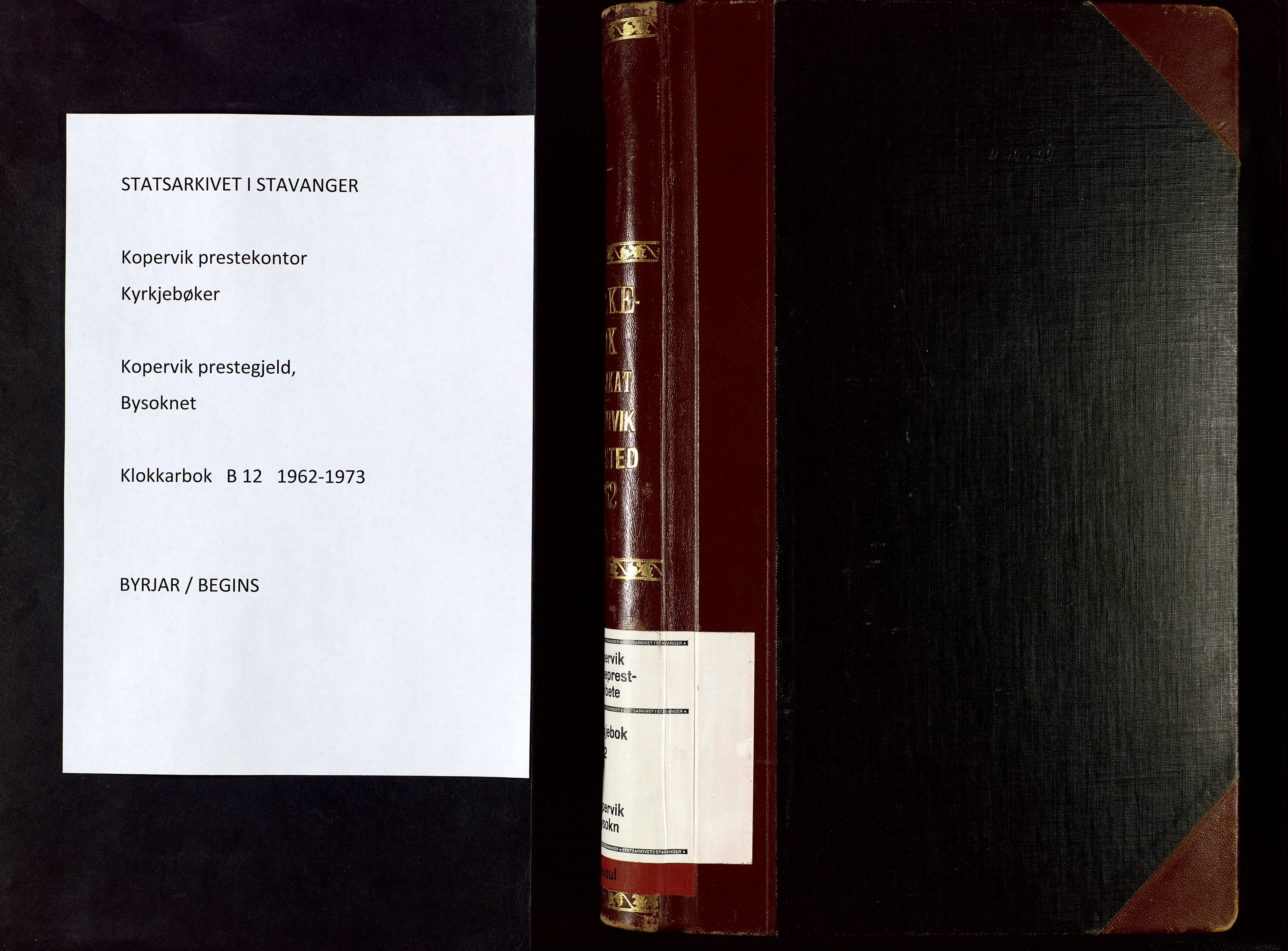 Kopervik sokneprestkontor, SAST/A-101850/H/Ha/Hab/L0012: Parish register (copy) no. B 12, 1962-1973