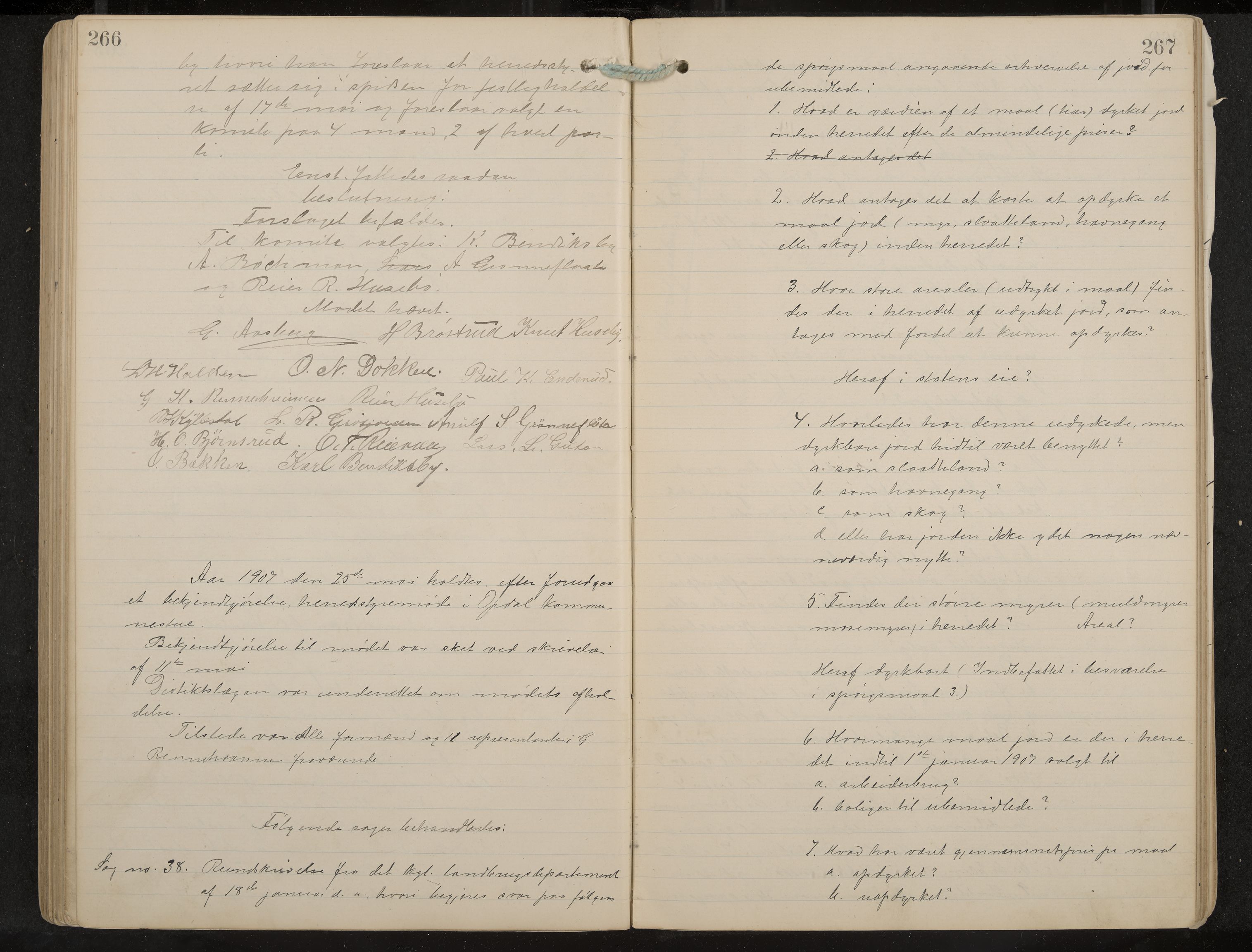 Uvdal formannskap og sentraladministrasjon, IKAK/0634021/A/Aa/L0001: Møtebok, 1901-1909, p. 266-267