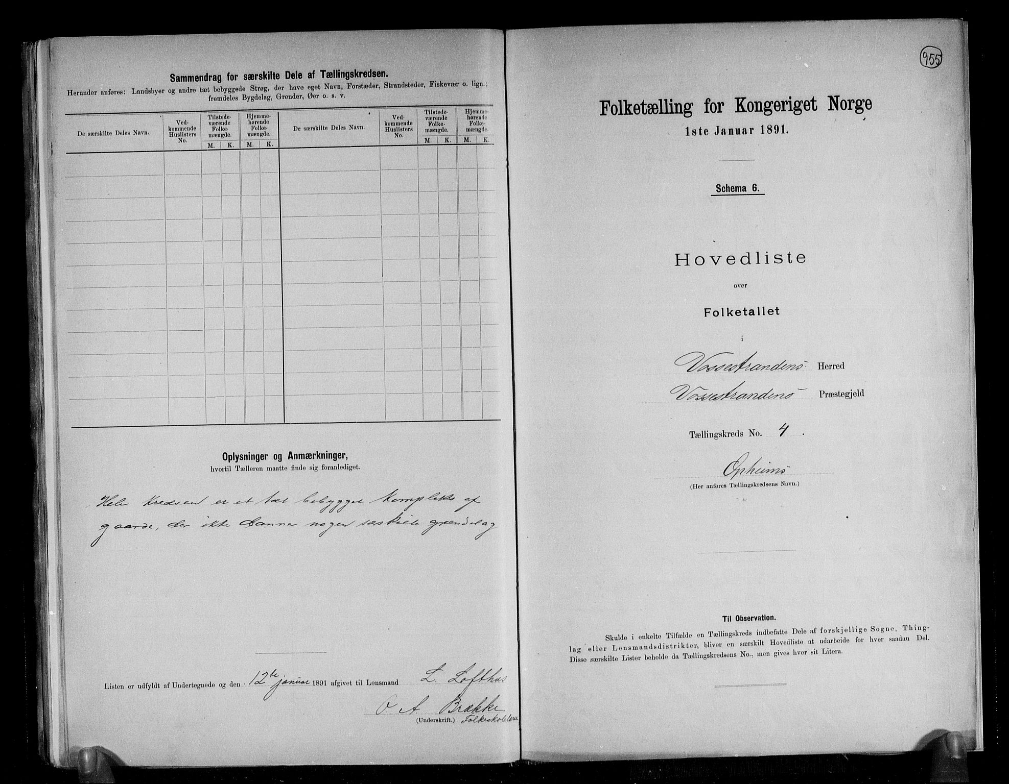 RA, 1891 census for 1236 Vossestrand, 1891, p. 10