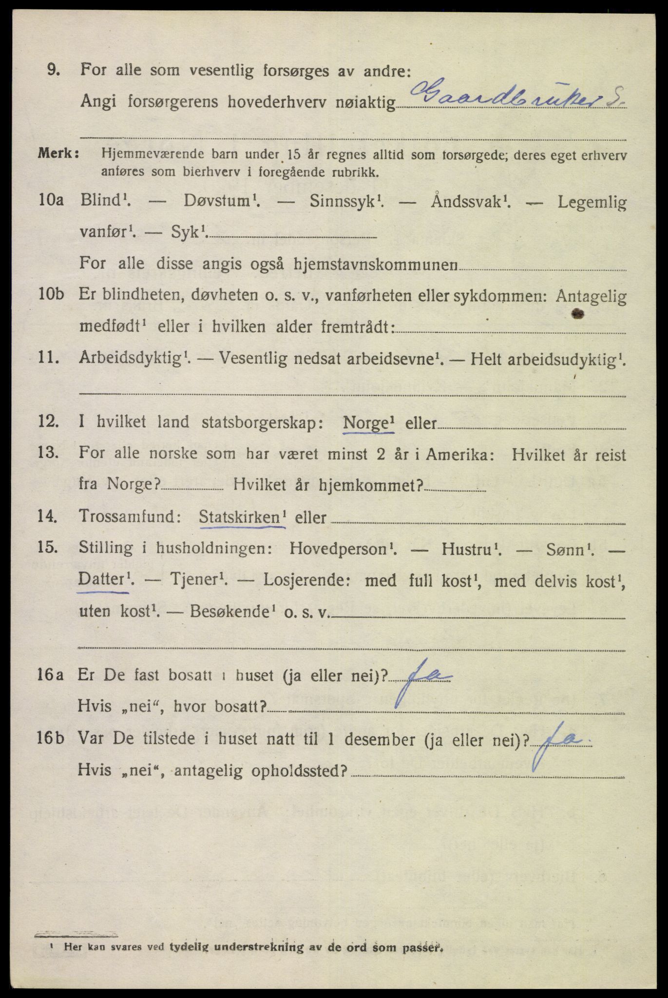 SAK, 1920 census for Herad, 1920, p. 1291