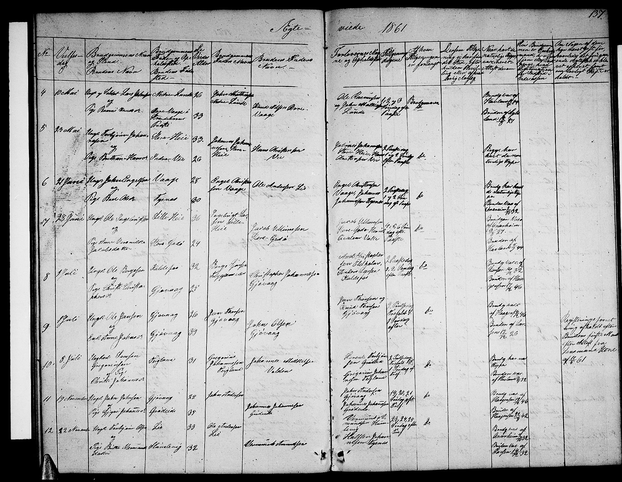 Tysnes sokneprestembete, SAB/A-78601/H/Hab: Parish register (copy) no. B 1, 1855-1877, p. 137