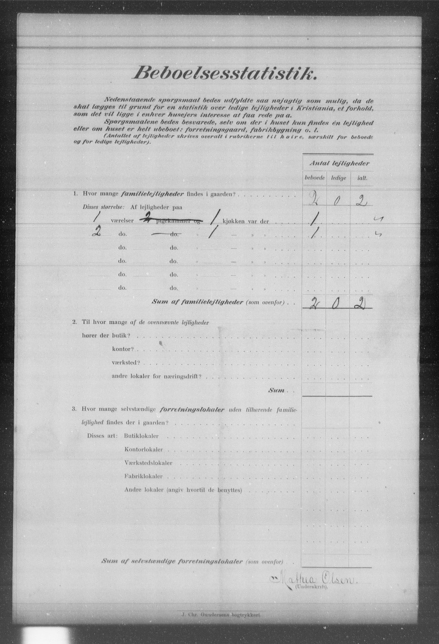 OBA, Municipal Census 1903 for Kristiania, 1903, p. 3089