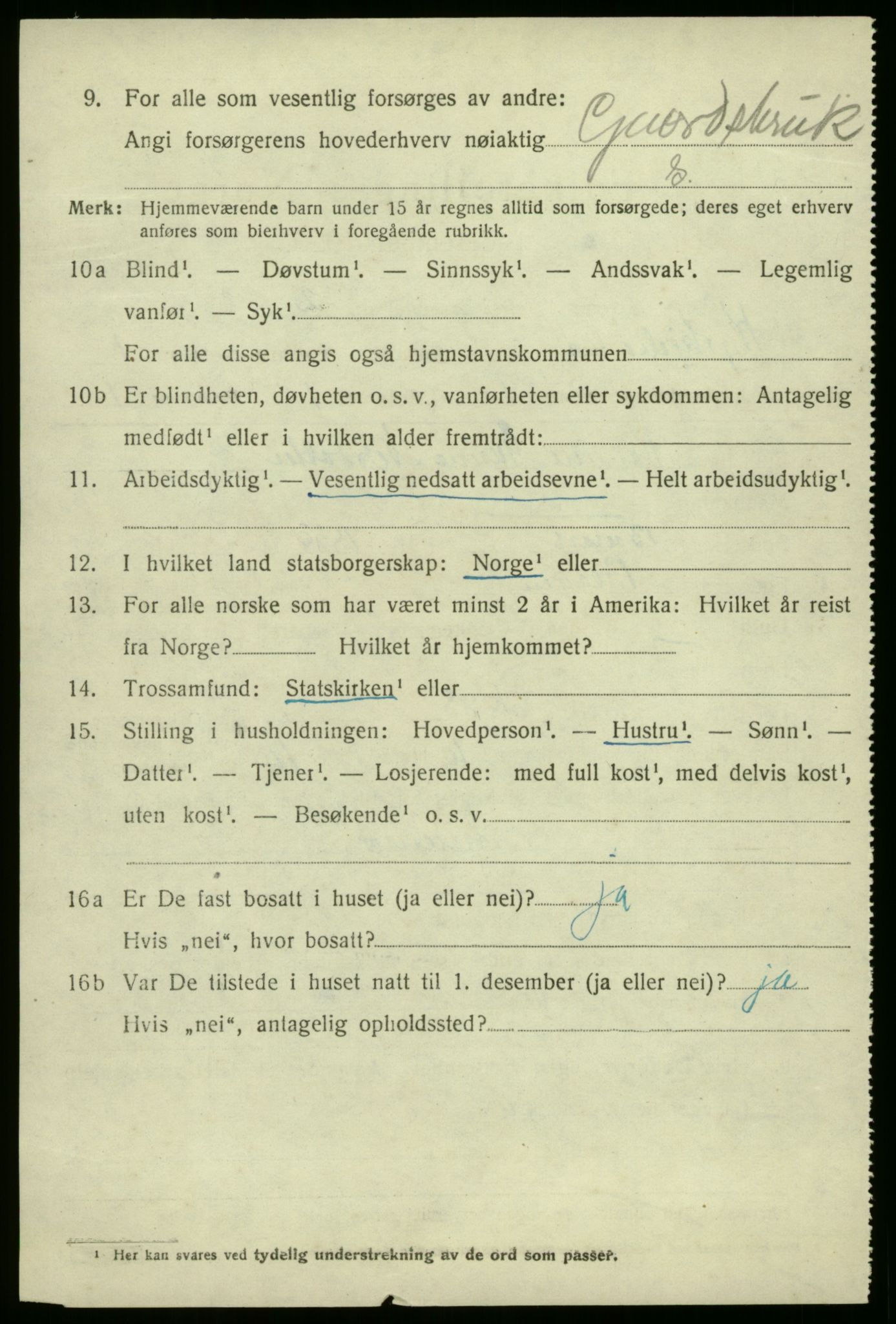 SAB, 1920 census for Kyrkjebø, 1920, p. 736